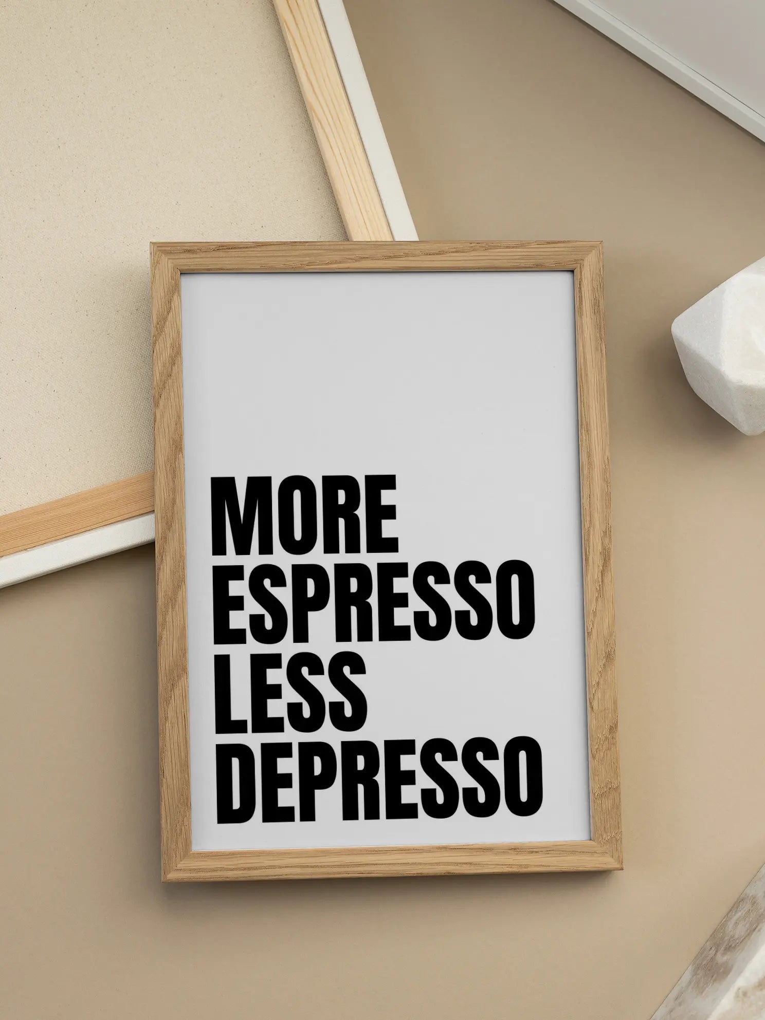 More Espresso Less Depresso Text Poster