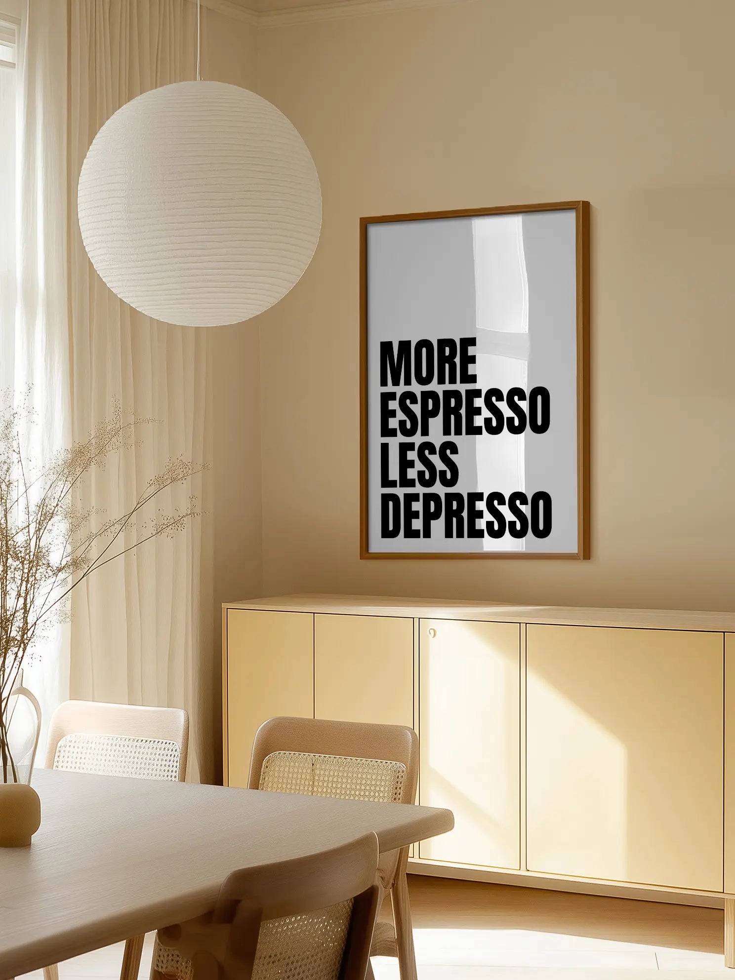 More Espresso Less Depresso Text Poster