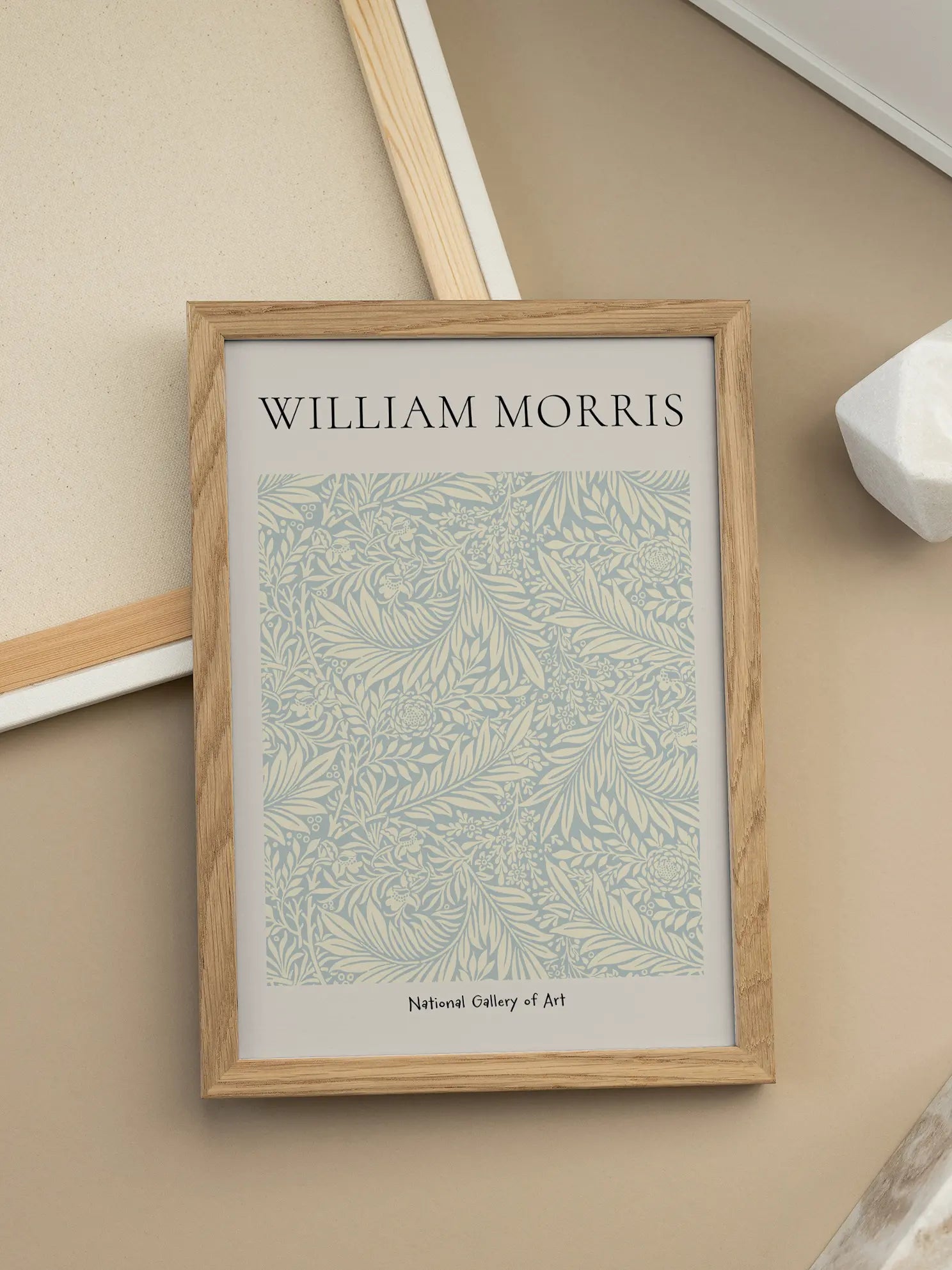 Morris — Floral Leaves Blue Poster