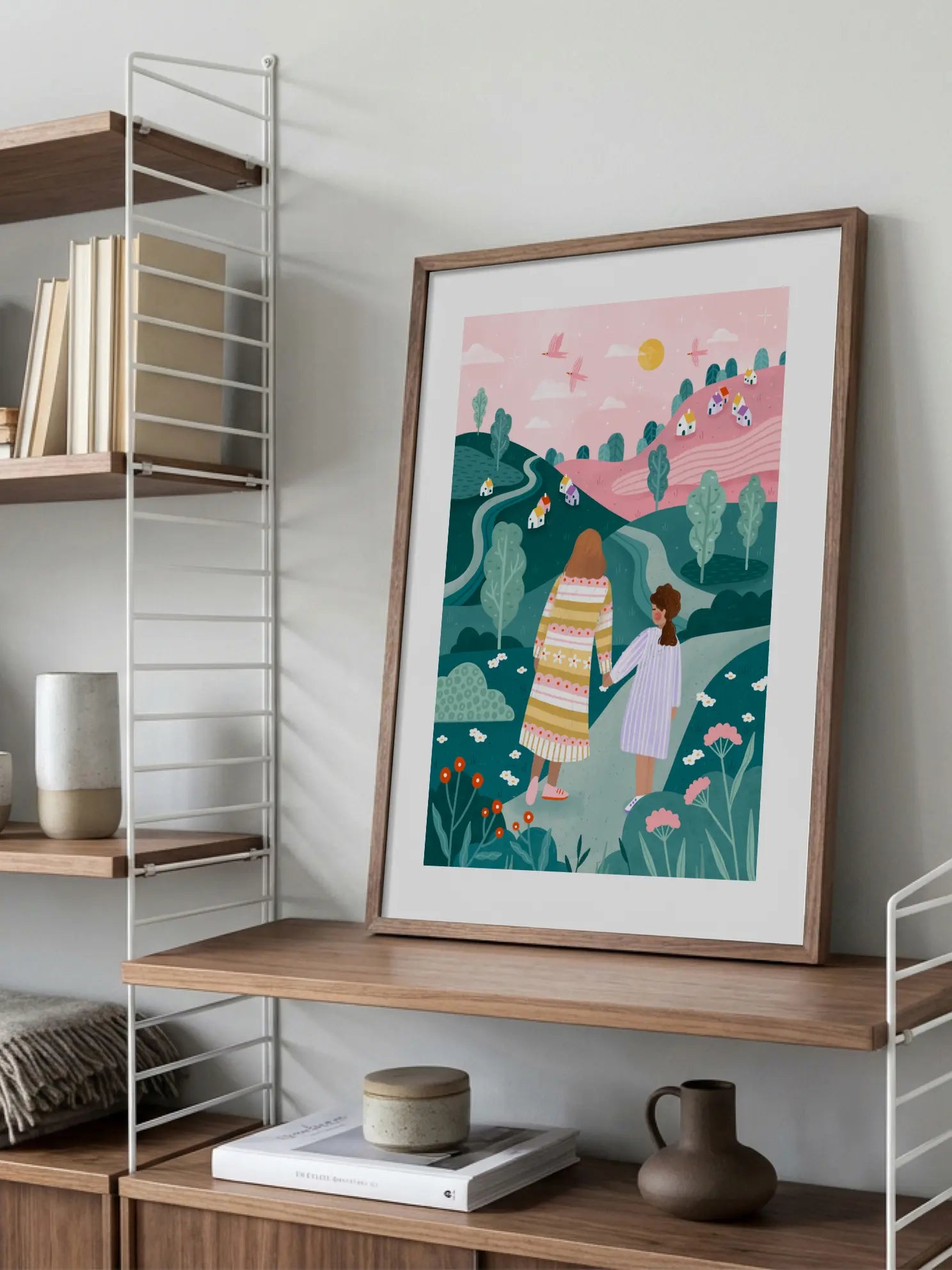 Mum Daughter In Nature Poster