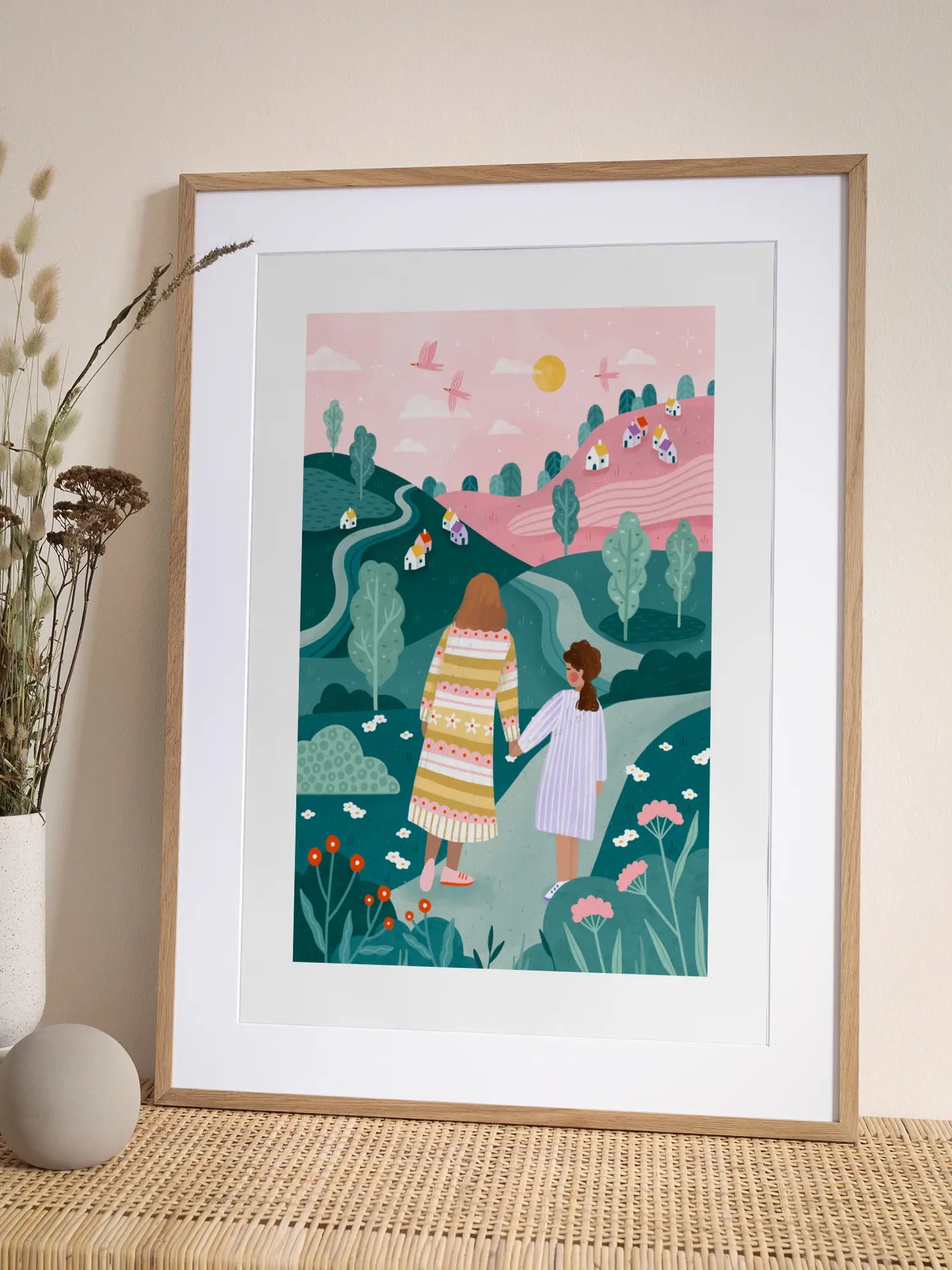 Mum Daughter In Nature Poster