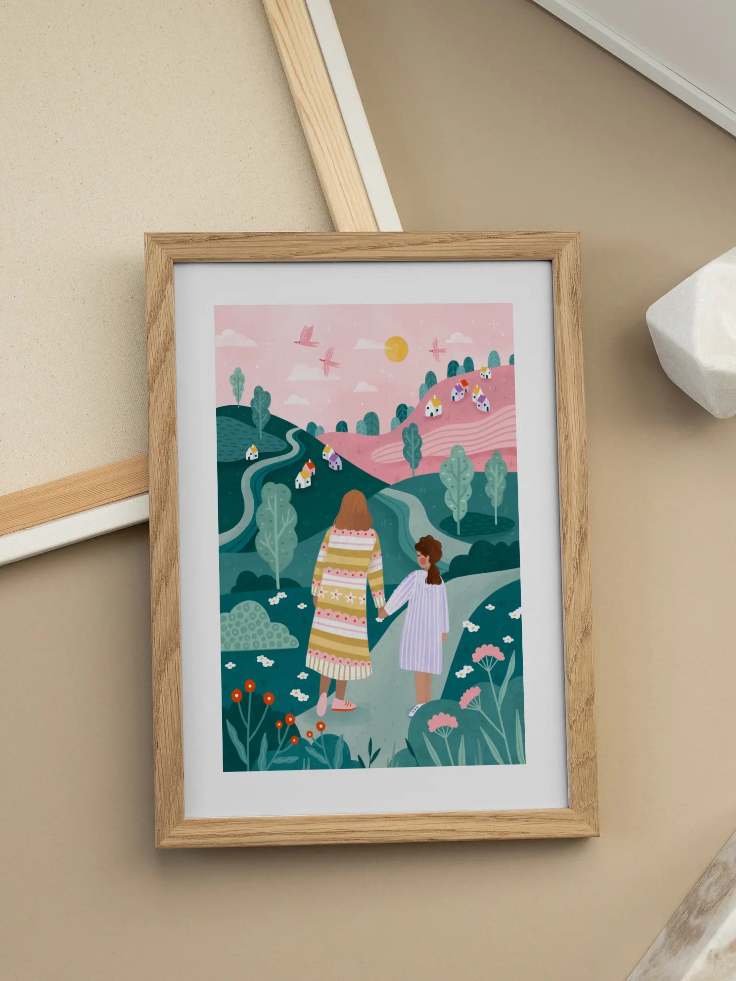 Mum Daughter In Nature Poster
