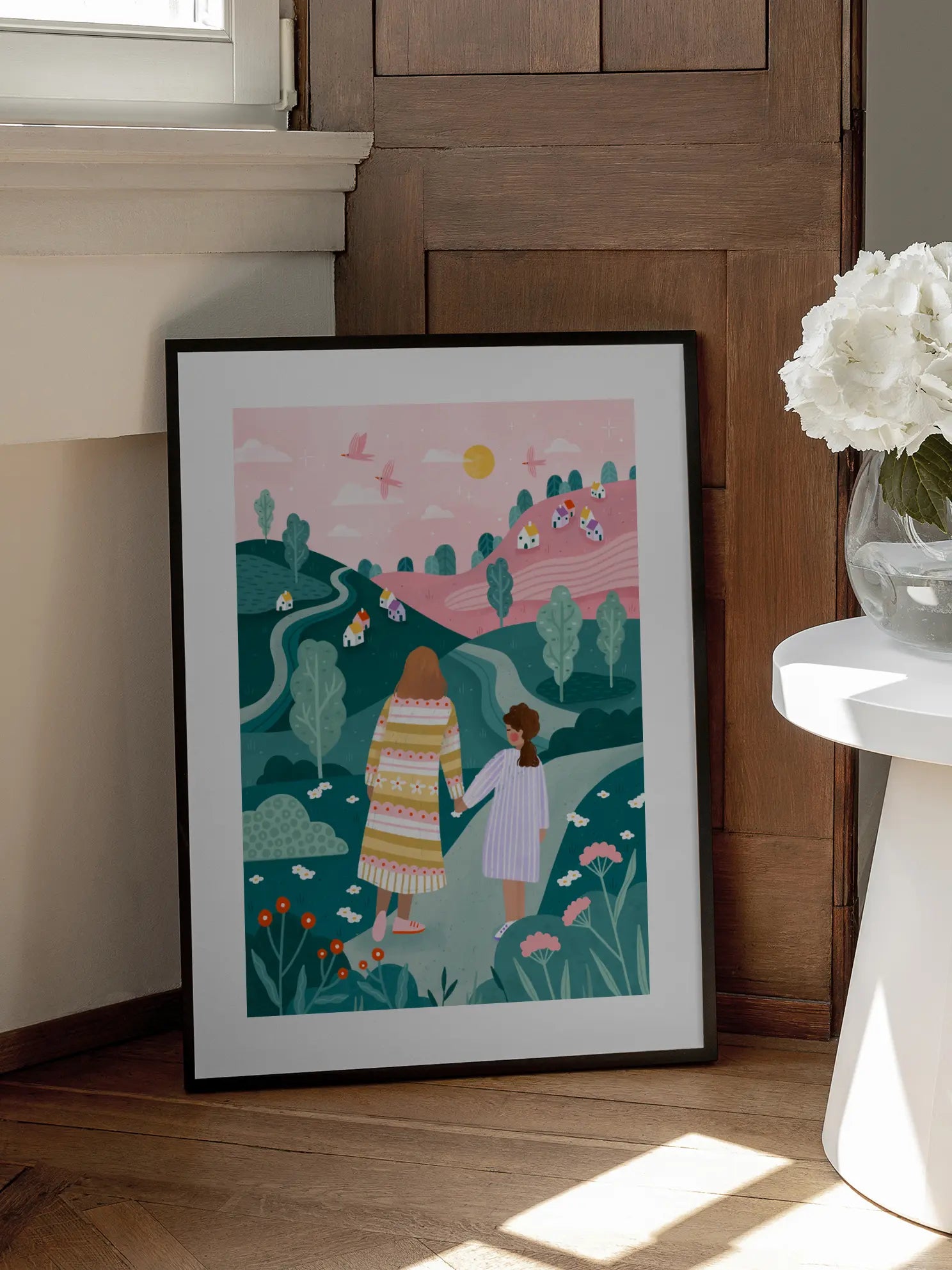 Mum Daughter In Nature Poster