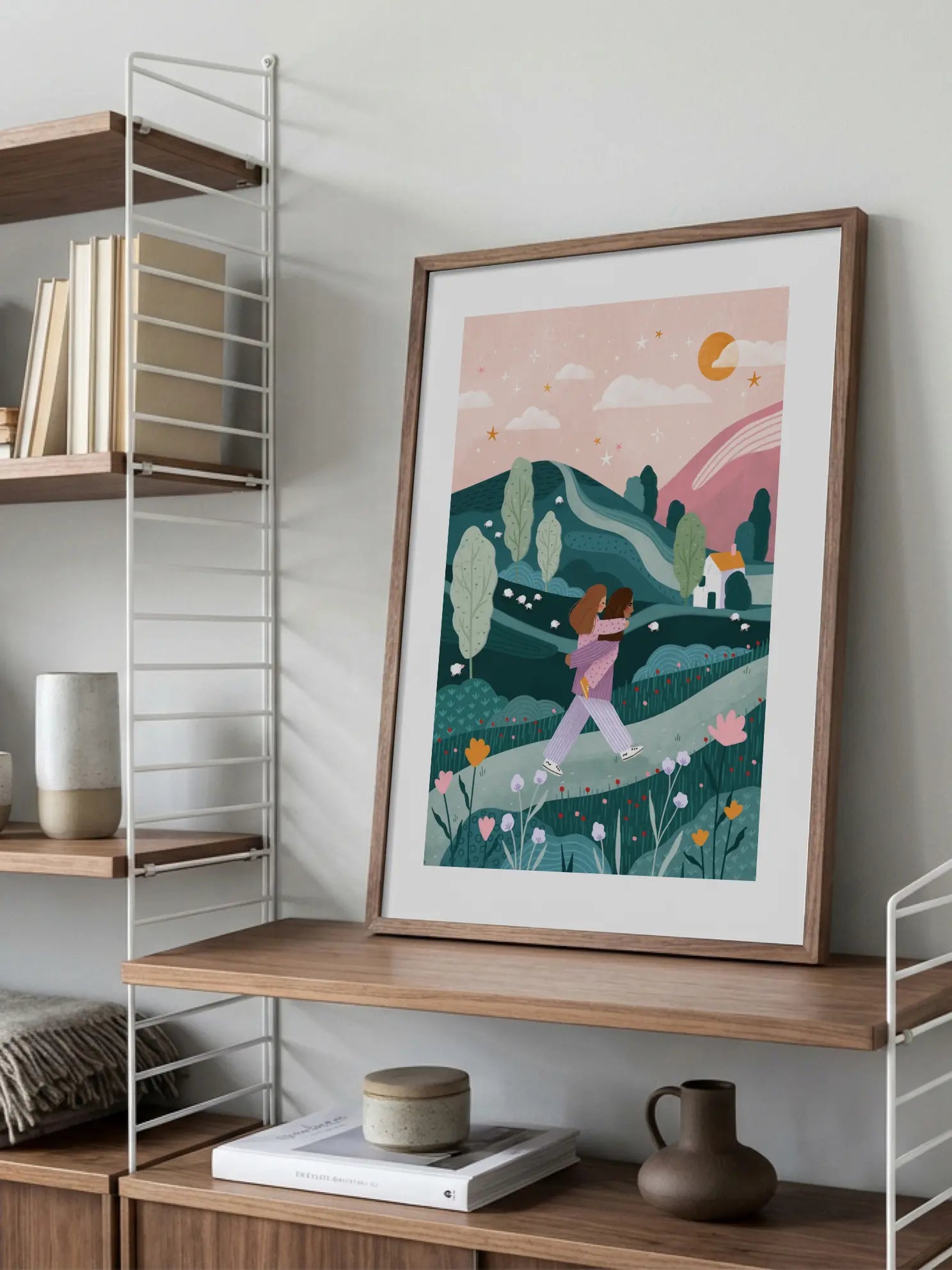 Mummy Daughter Countryside Walk Poster