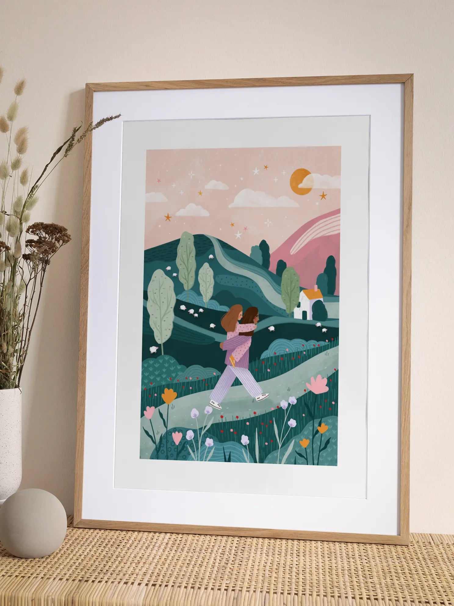 Mummy Daughter Countryside Walk Poster