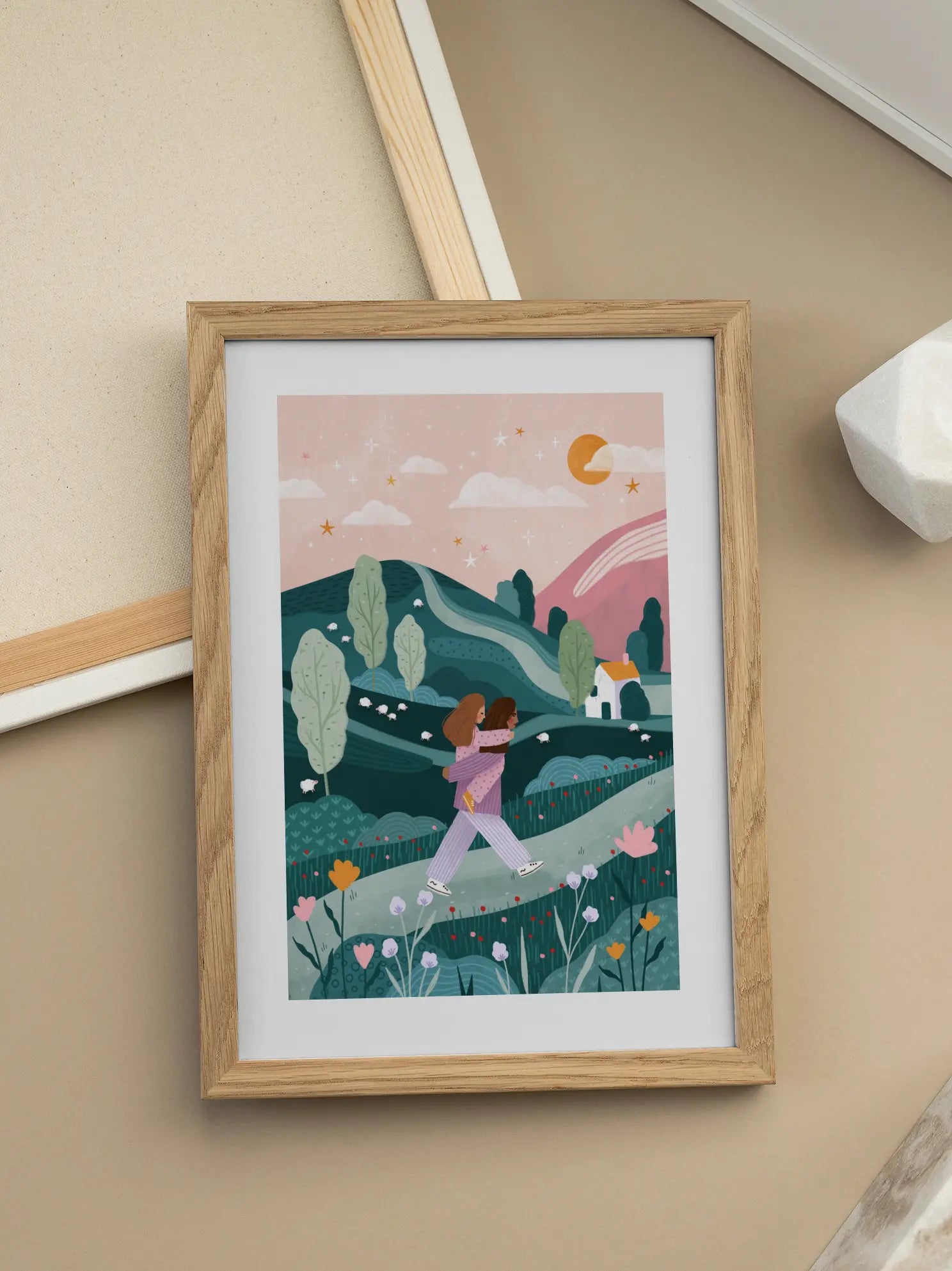 Mummy Daughter Countryside Walk Poster