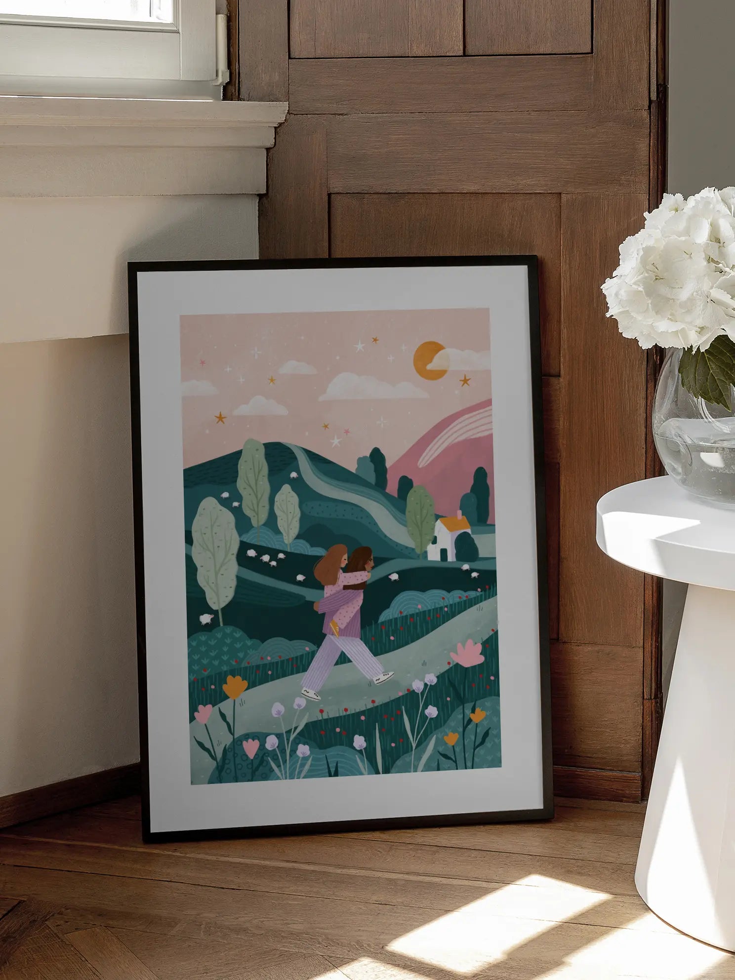 Mummy Daughter Countryside Walk Poster