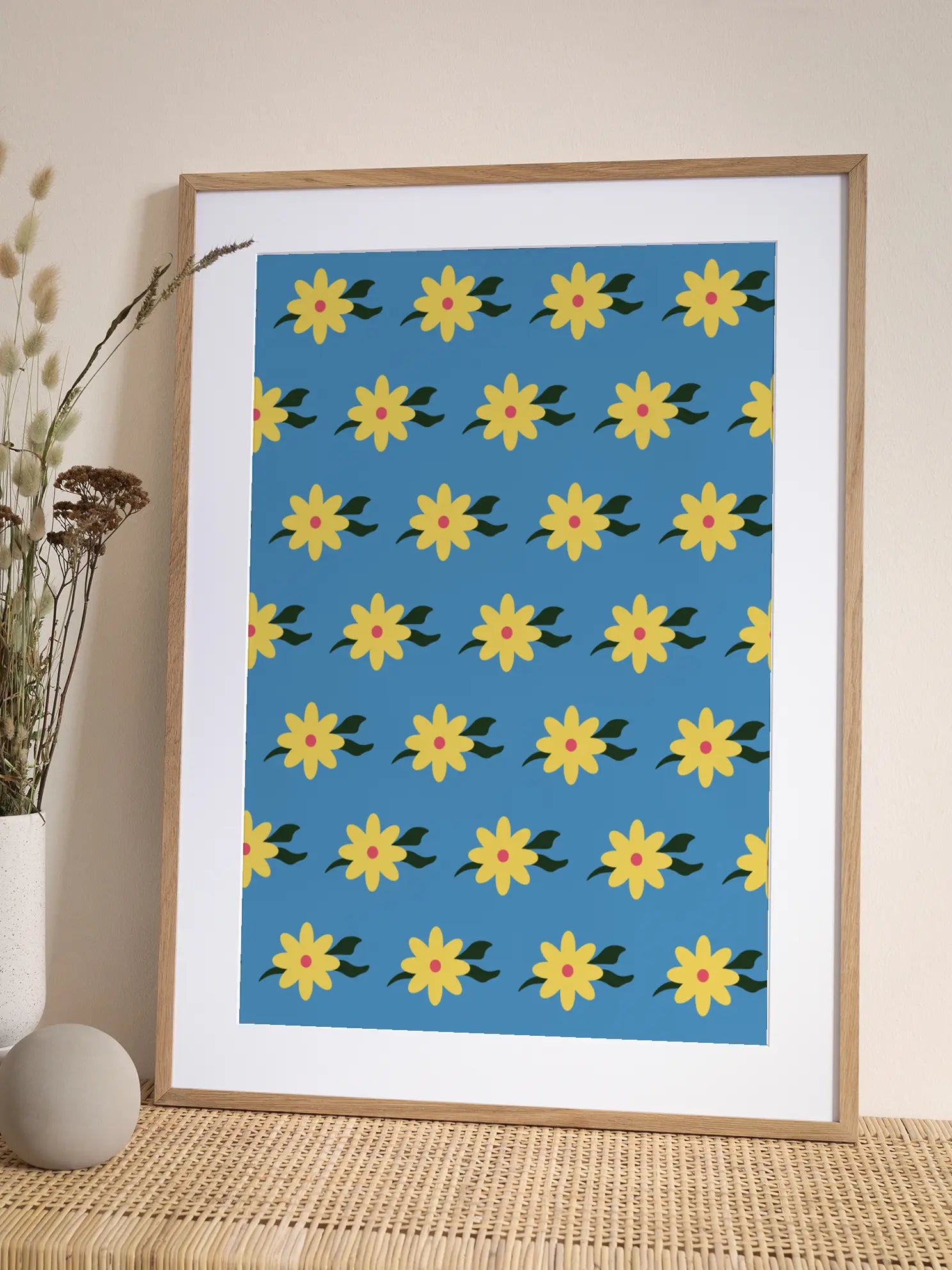 Naive Floral Pattern Poster