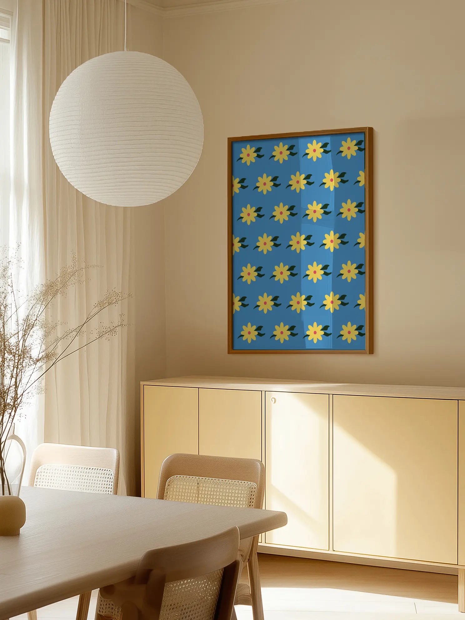 Naive Floral Pattern Poster