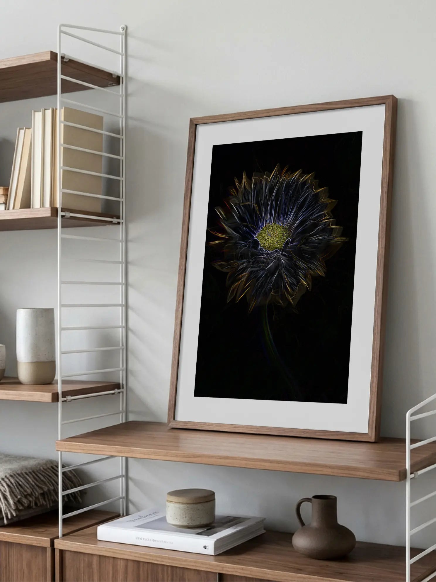 Neon Flower Poster