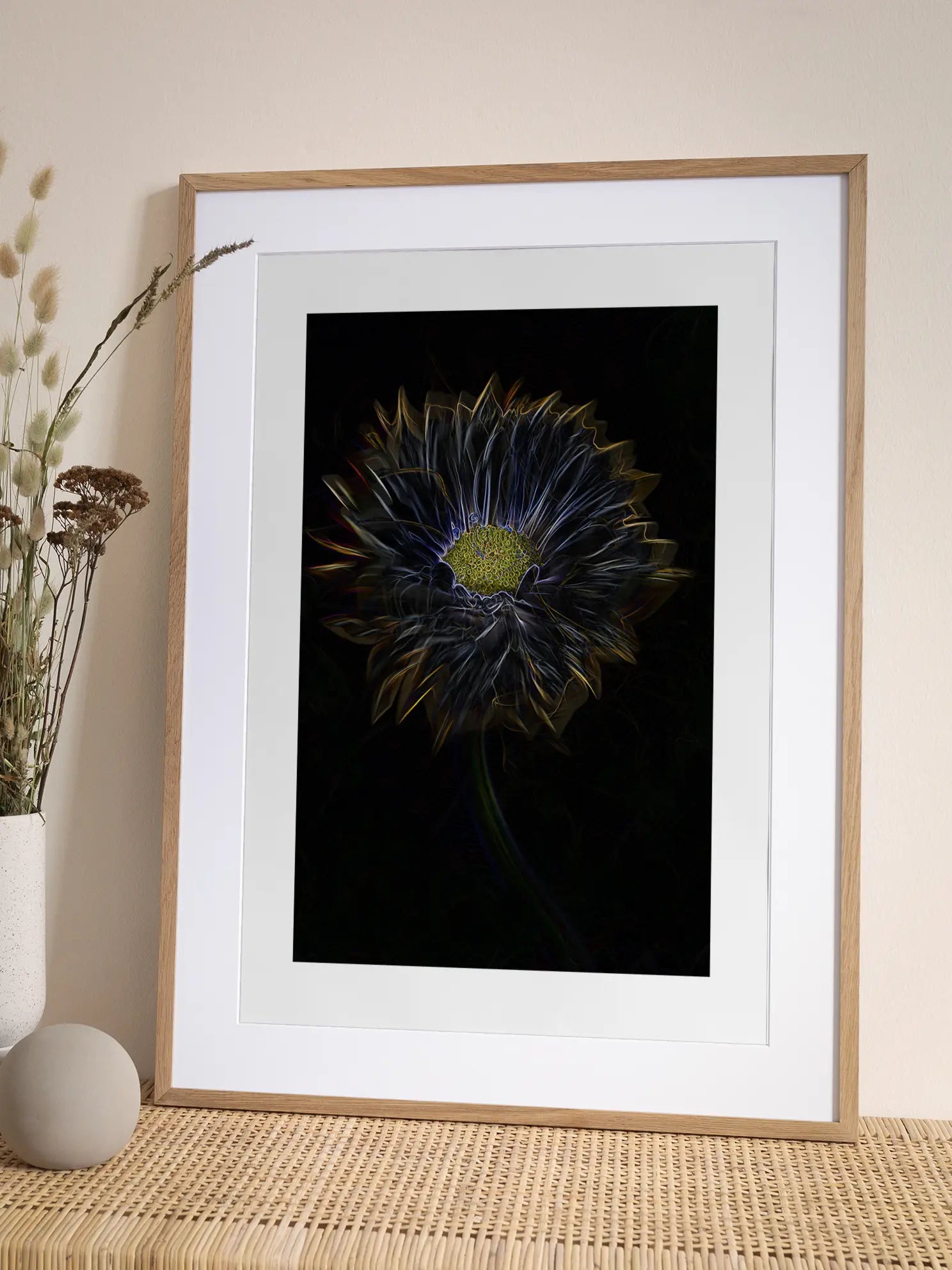 Neon Flower Poster