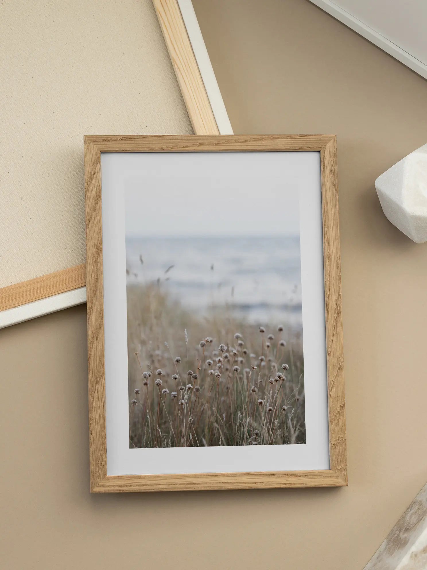 Ocean and Flowers Poster