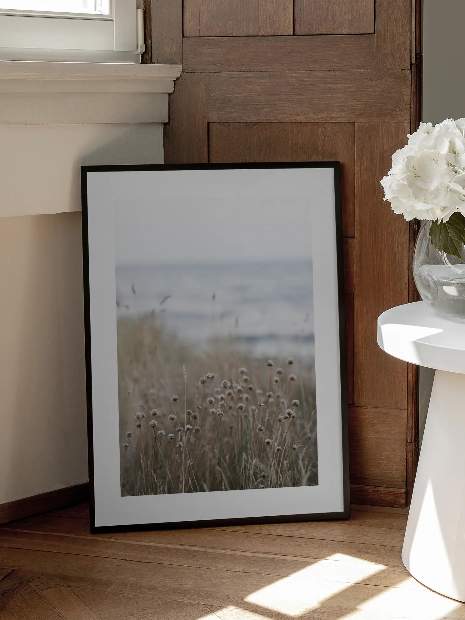 Ocean and Flowers Poster