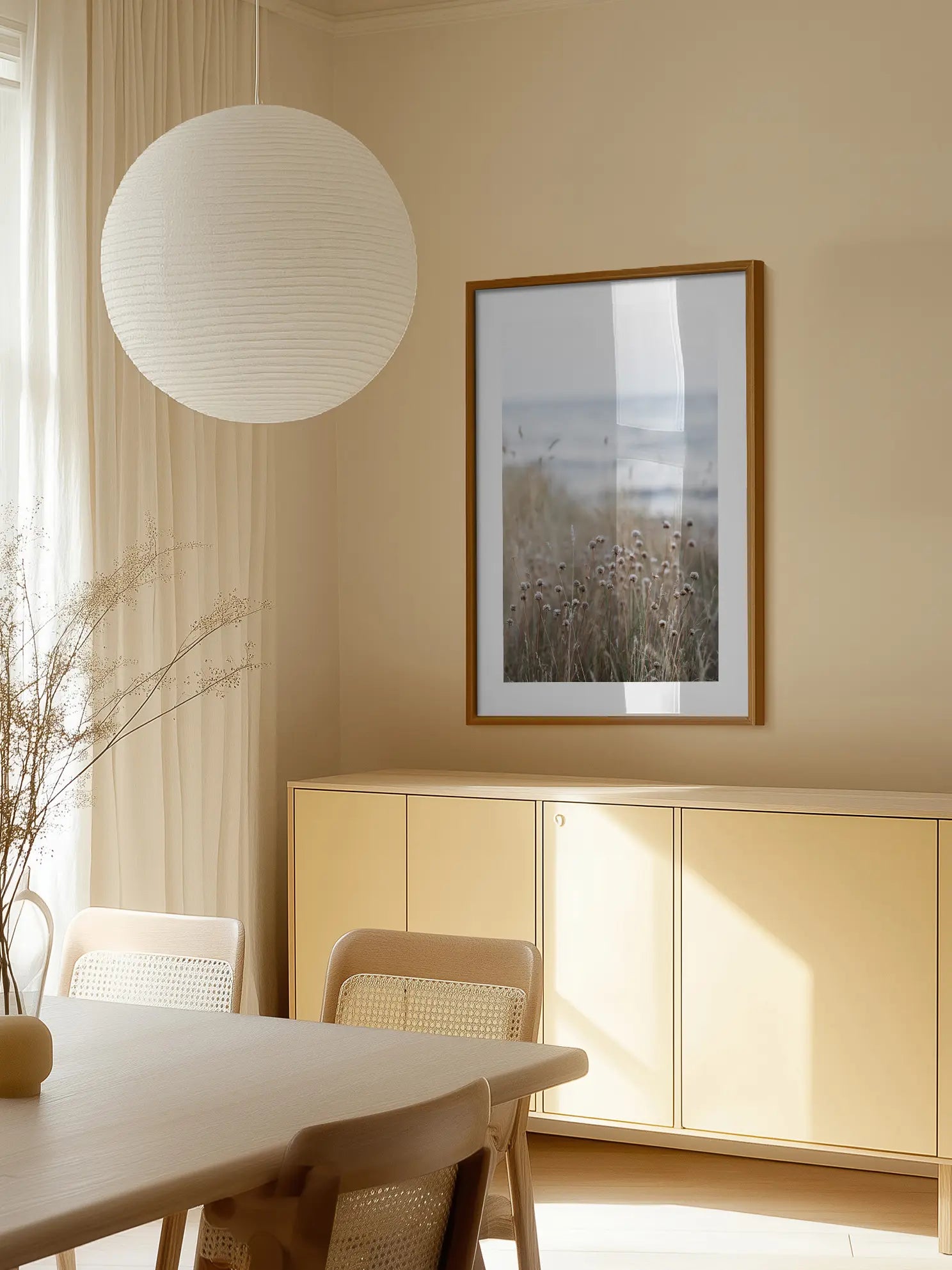 Ocean and Flowers Poster