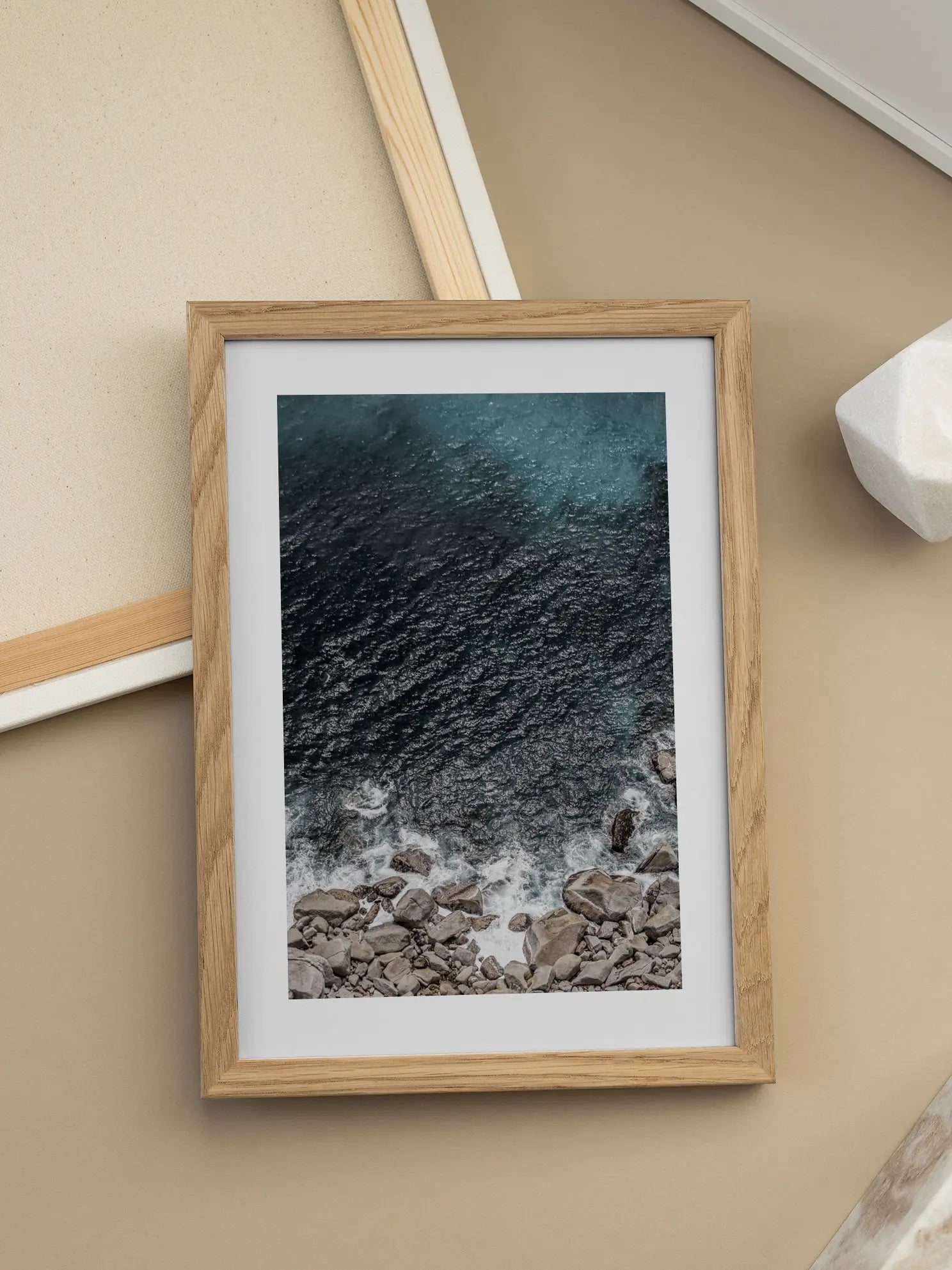 Ocean Rocks and Waves Poster