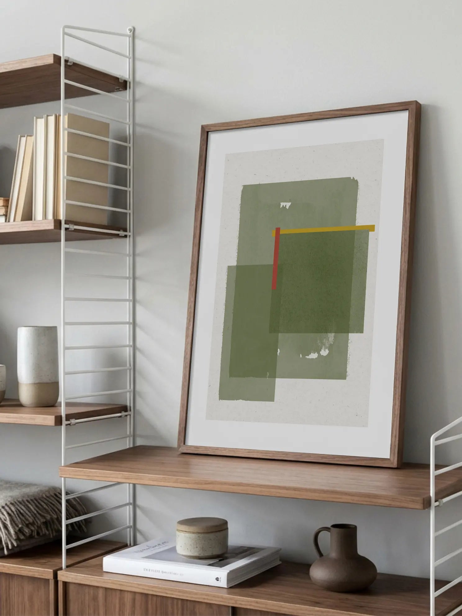 Olive Green Shapes Poster
