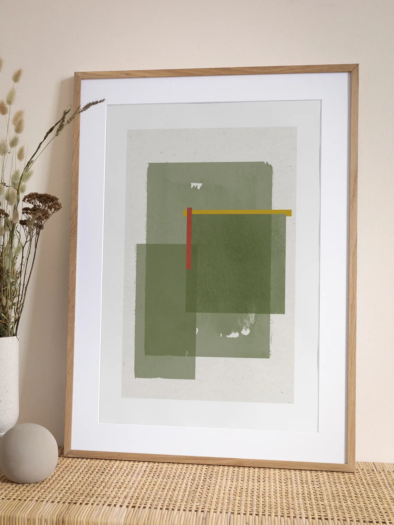 Olive Green Shapes Poster