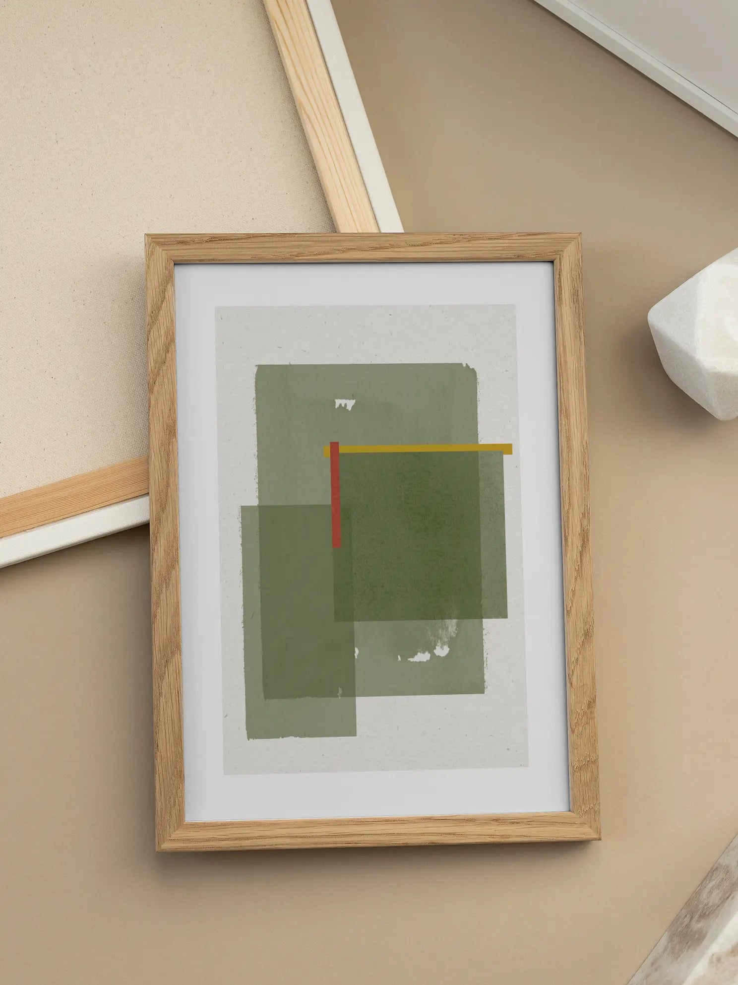 Olive Green Shapes Poster
