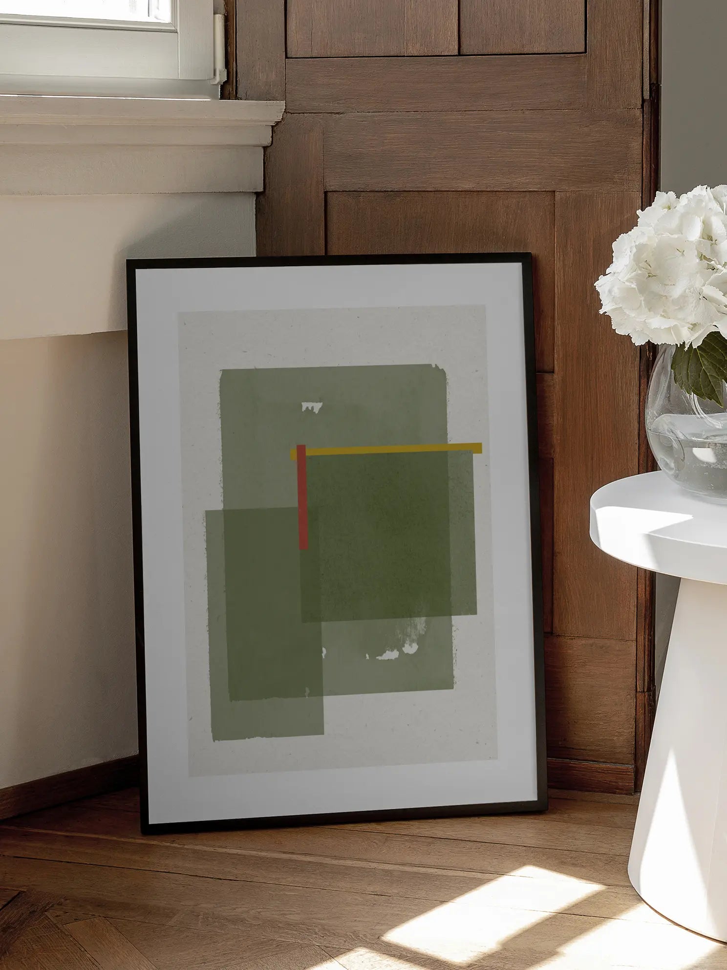 Olive Green Shapes Poster