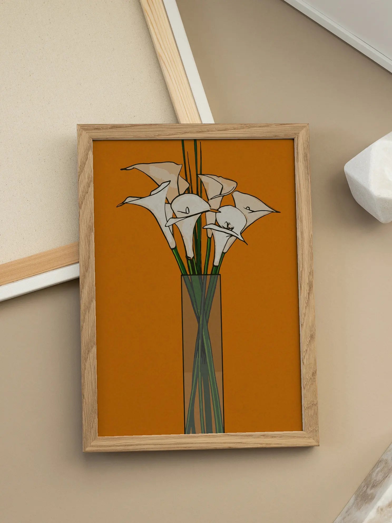 Orange Calla Lilies Poster