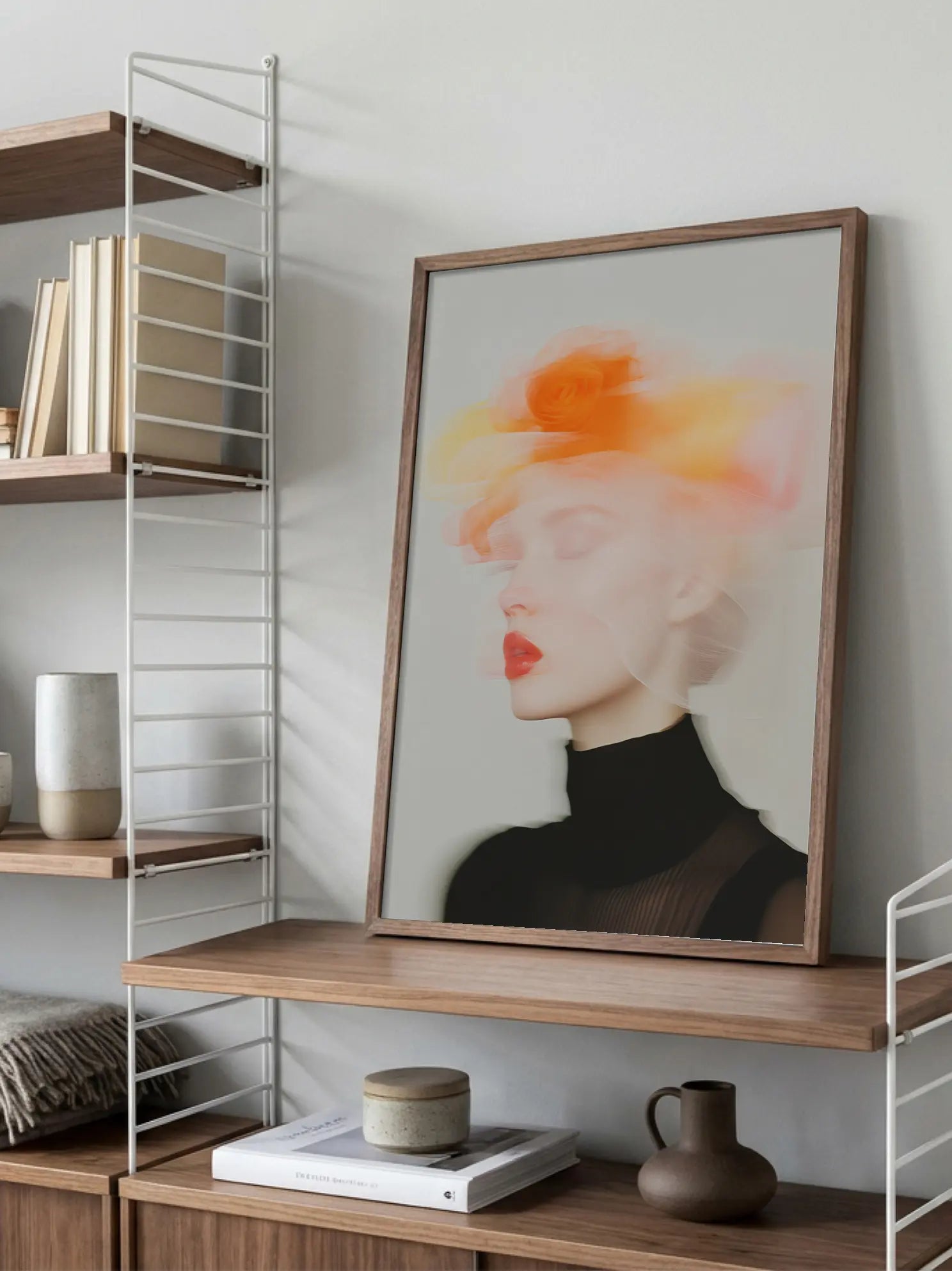 Orange Flower Hat Poster