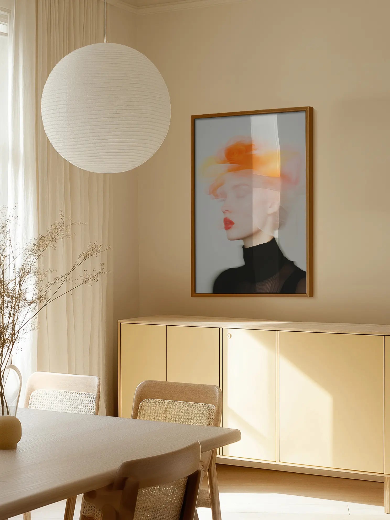 Orange Flower Hat Poster