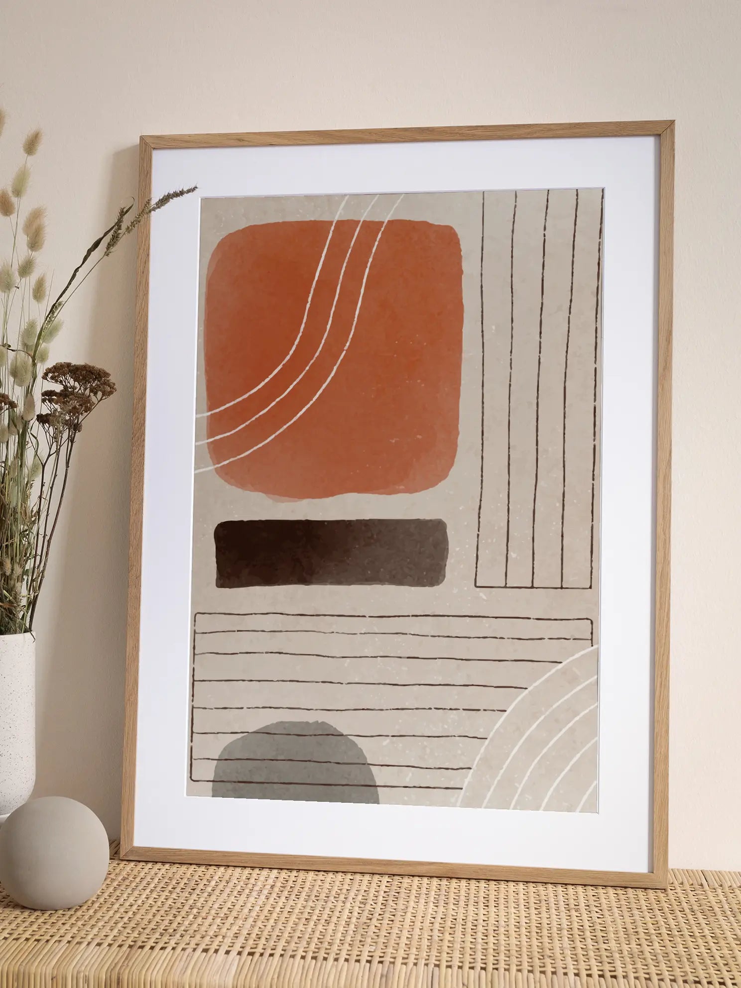 Orange Minimal Shapes No1 Poster
