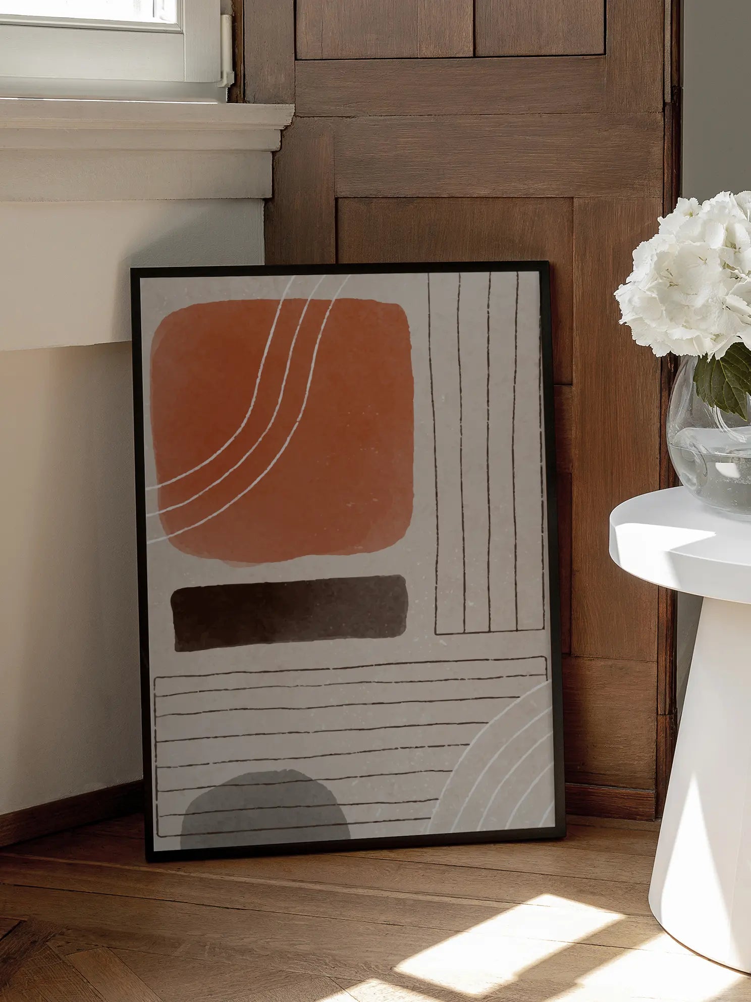 Orange Minimal Shapes No1 Poster