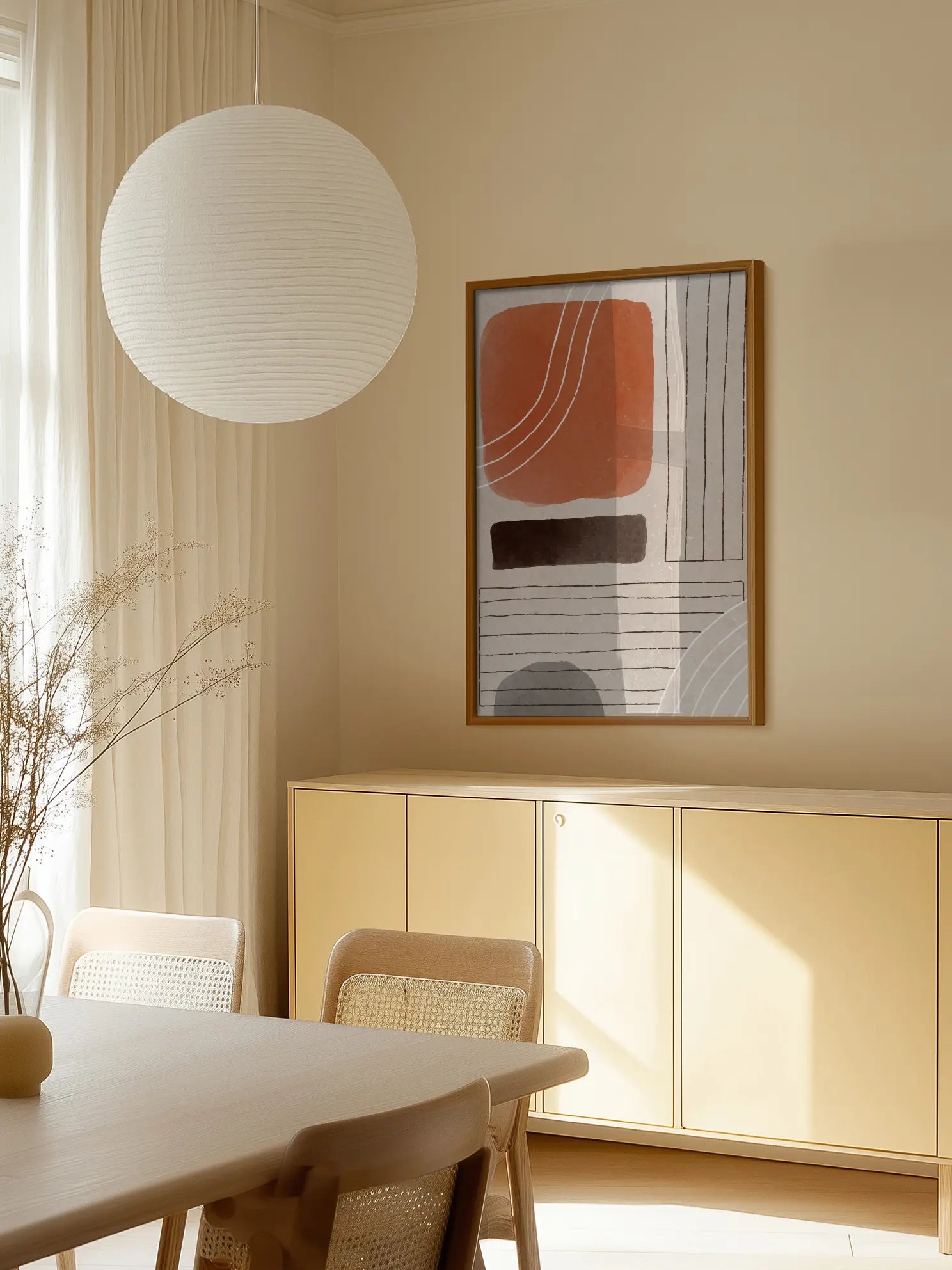 Orange Minimal Shapes No1 Poster