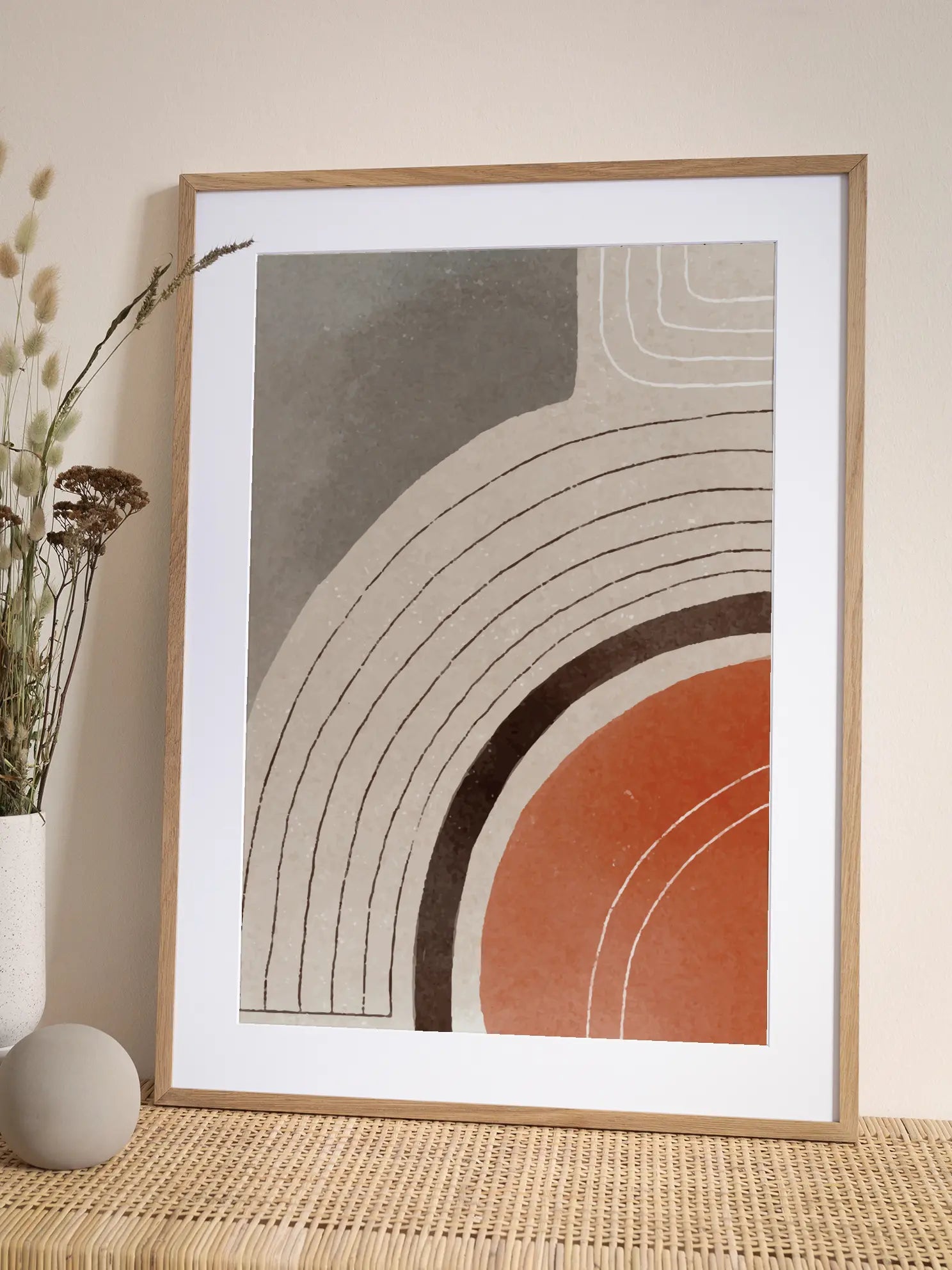Orange Minimal Shapes No2 Poster