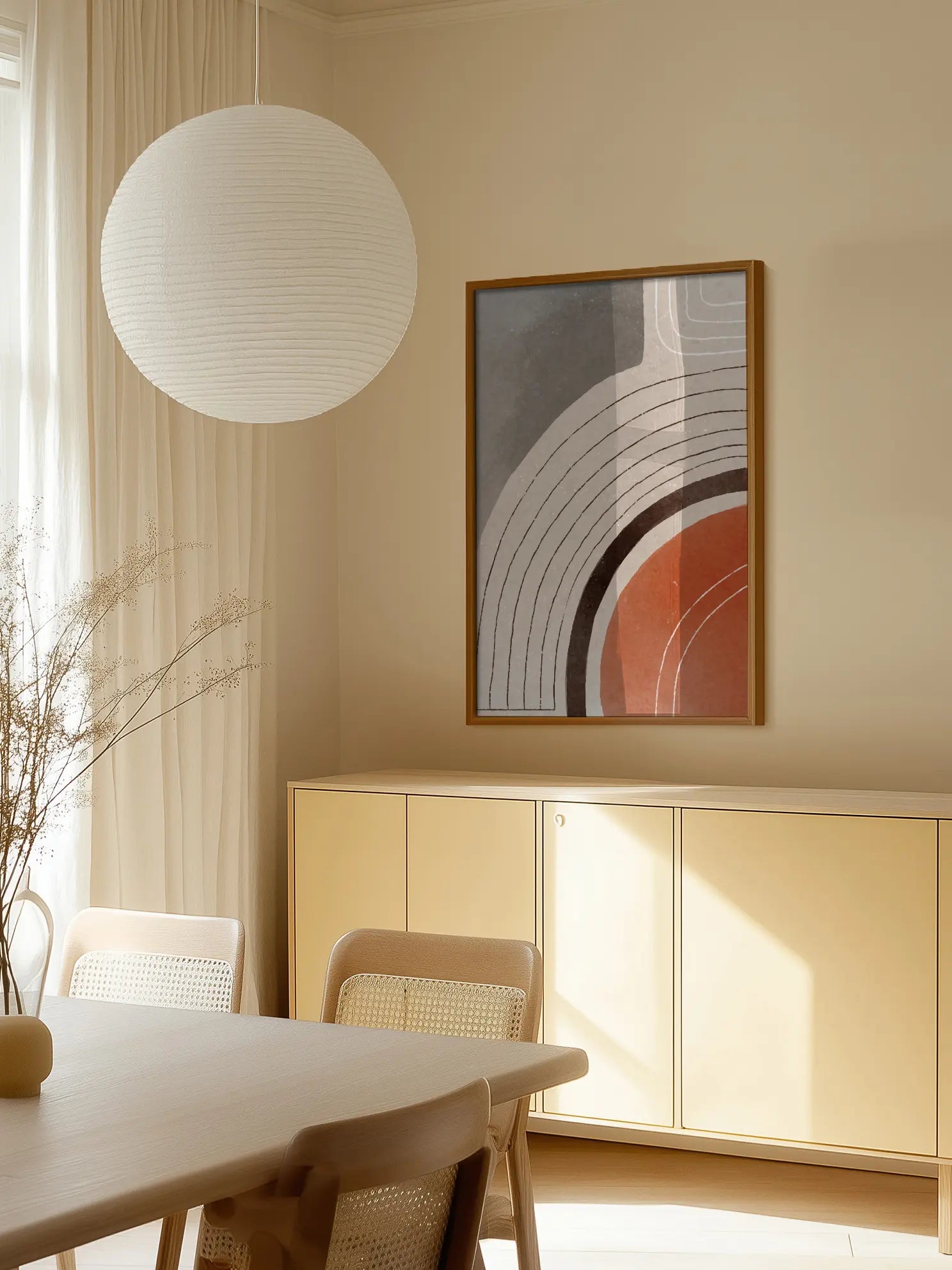 Orange Minimal Shapes No2 Poster