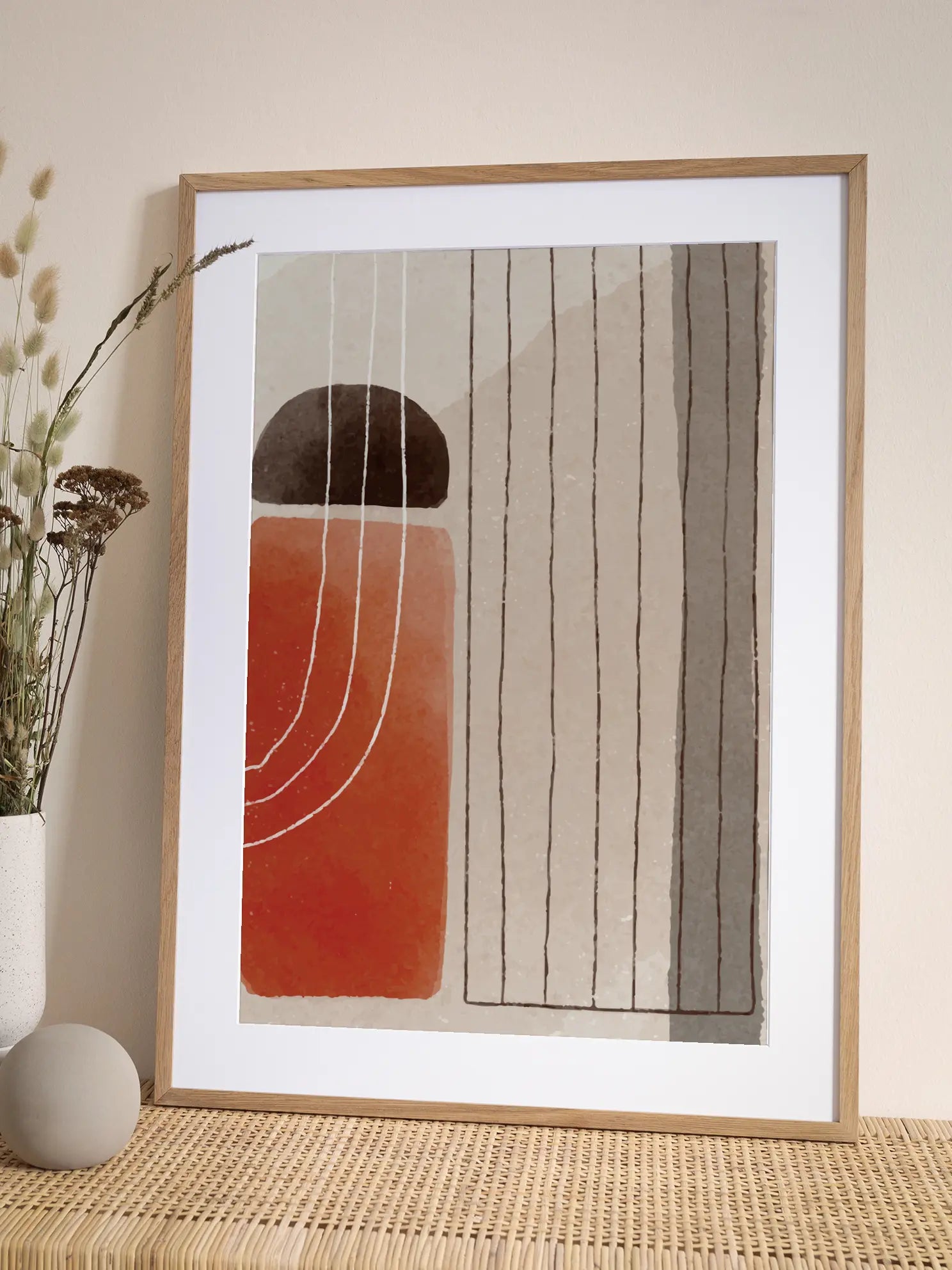 Orange Minimal Shapes No3 Poster