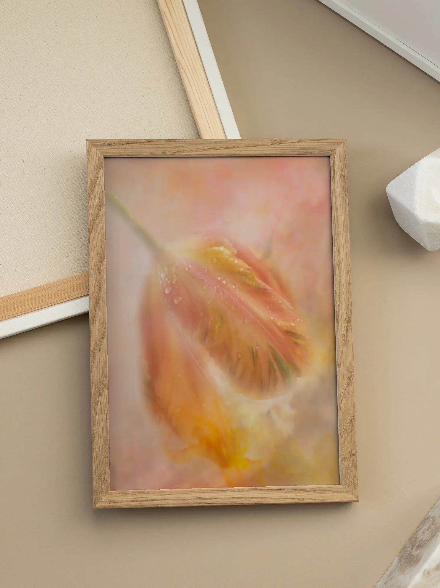 Orange Parrot Tulip Poster