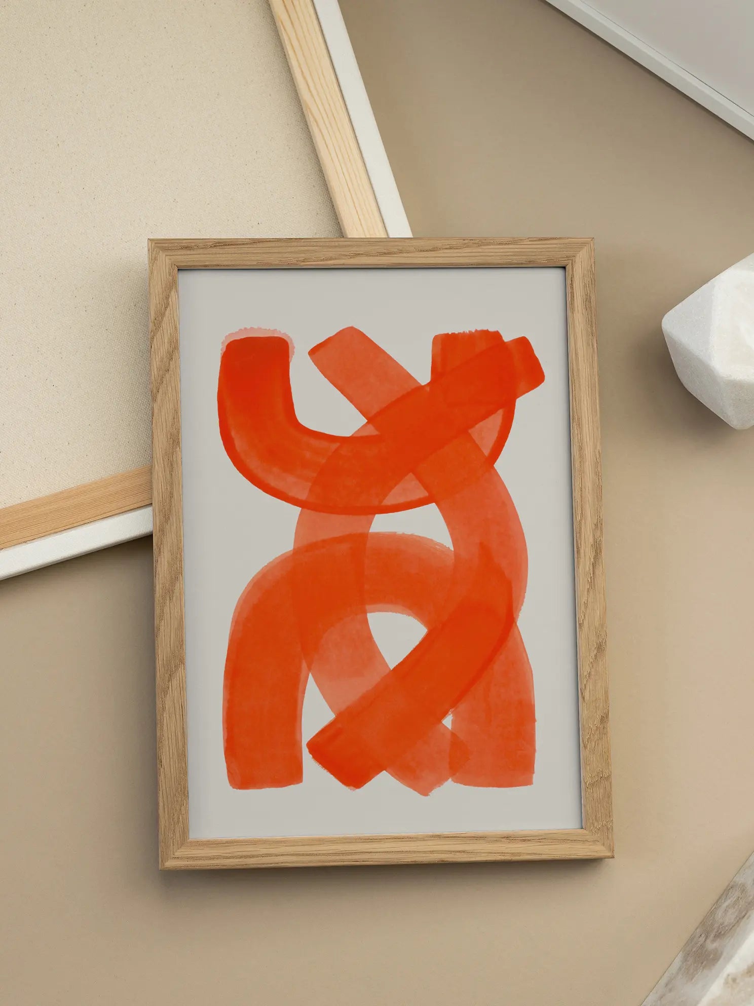 Orange Strokes Poster