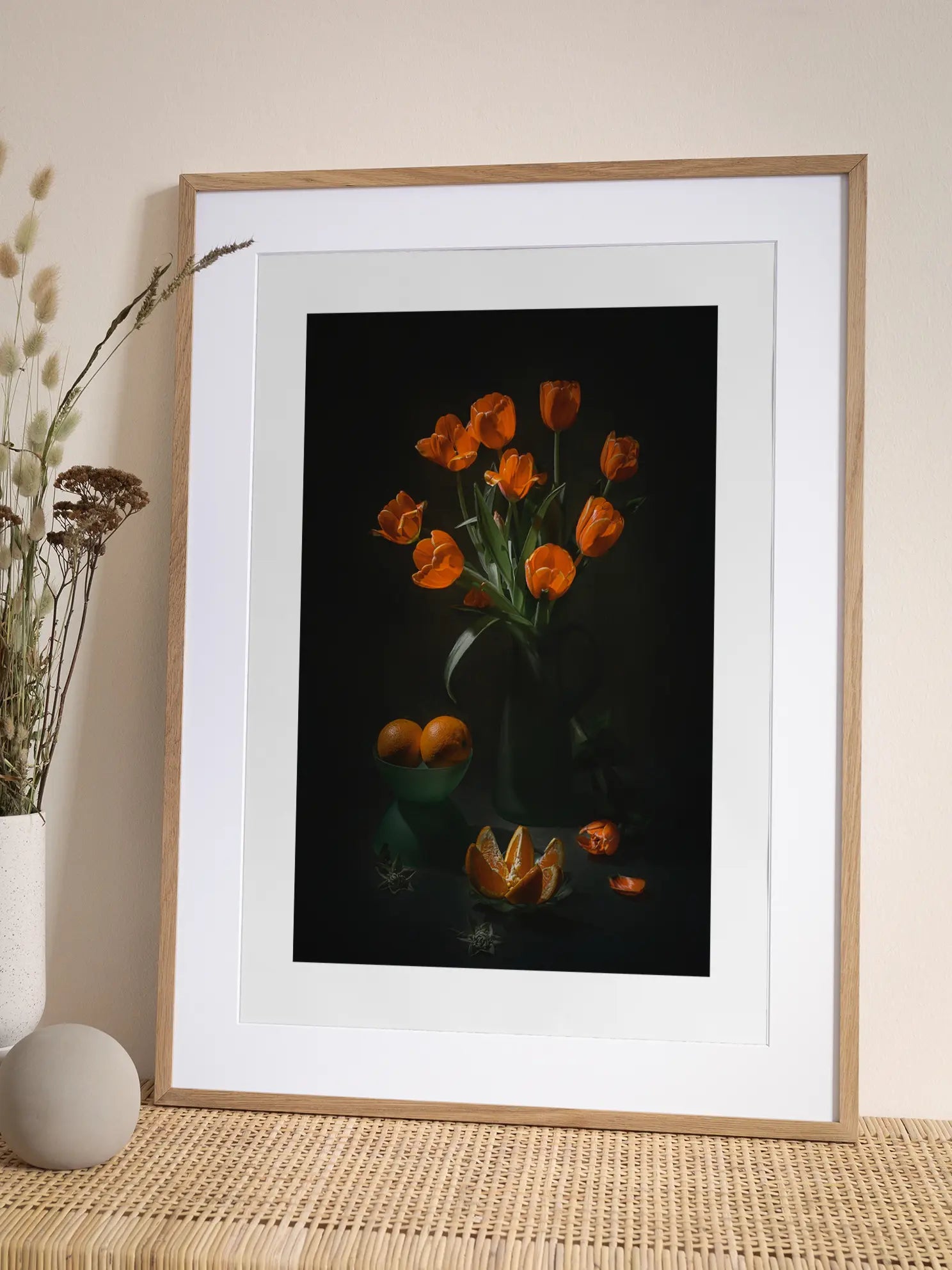 Orange Tulips and Oranges Poster