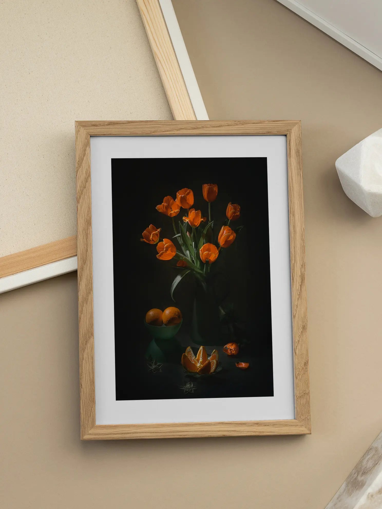 Orange Tulips and Oranges Poster