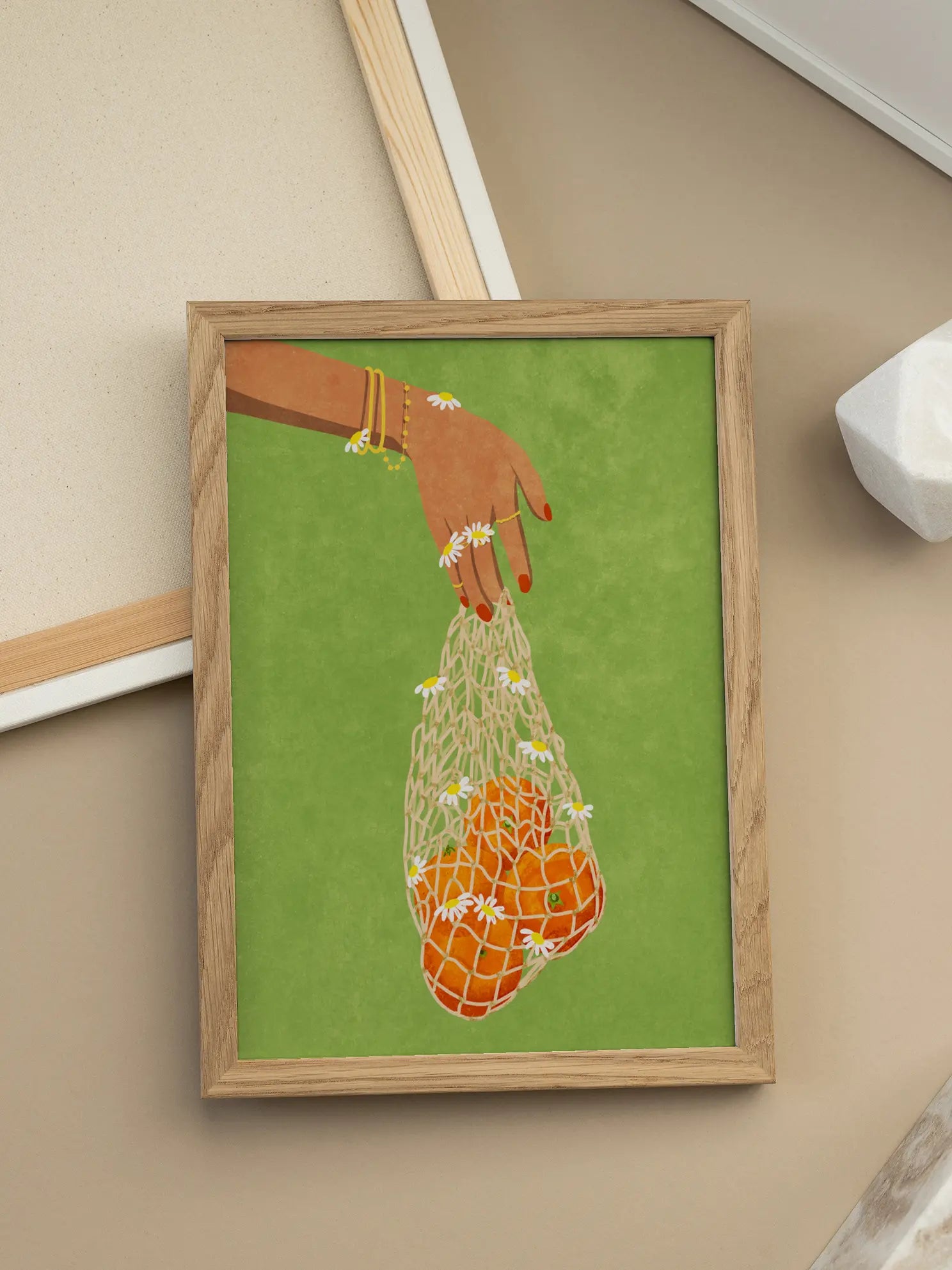 Oranges and Daisies Poster