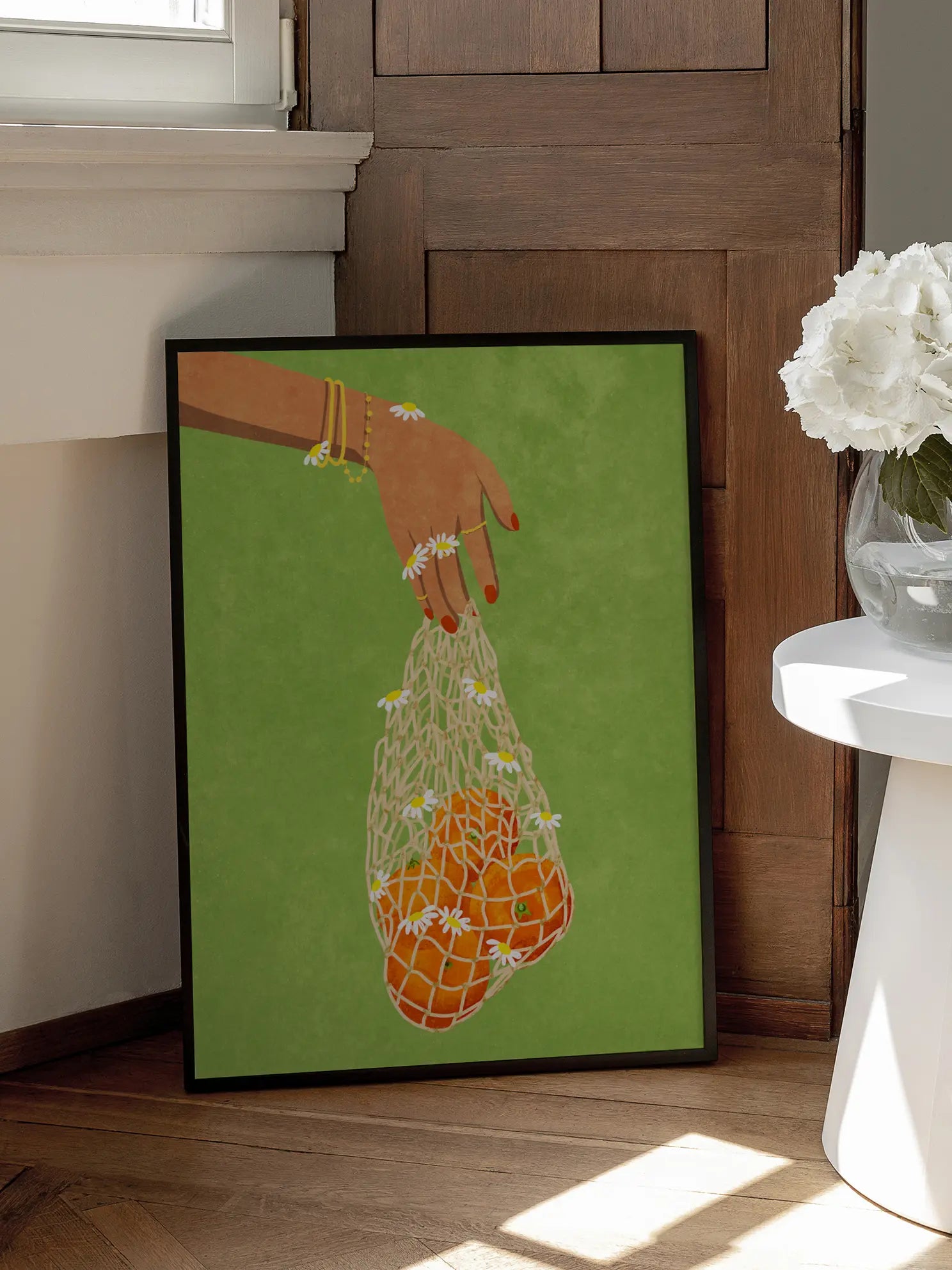 Oranges and Daisies Poster