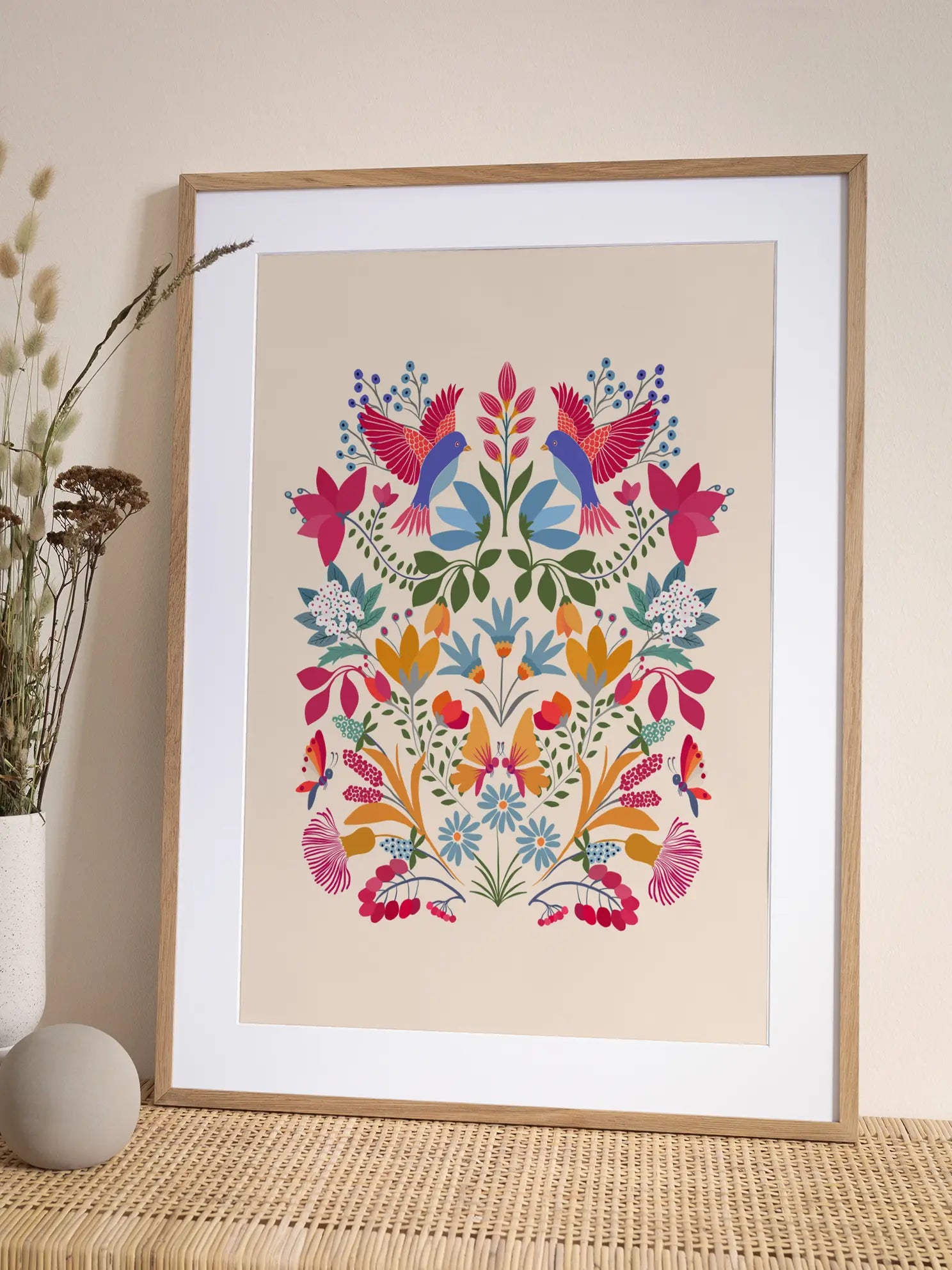 Otomi Birds Poster