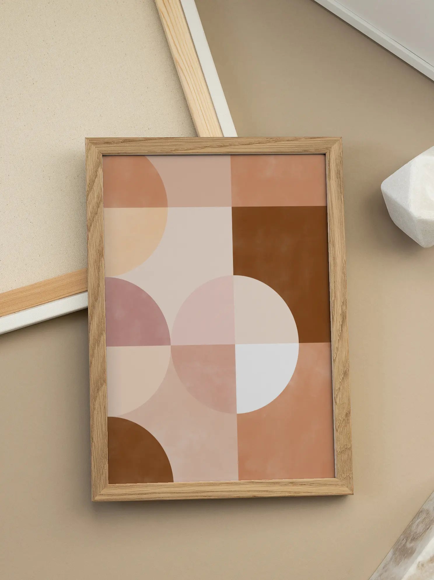Overlapping Circles And Squares Poster