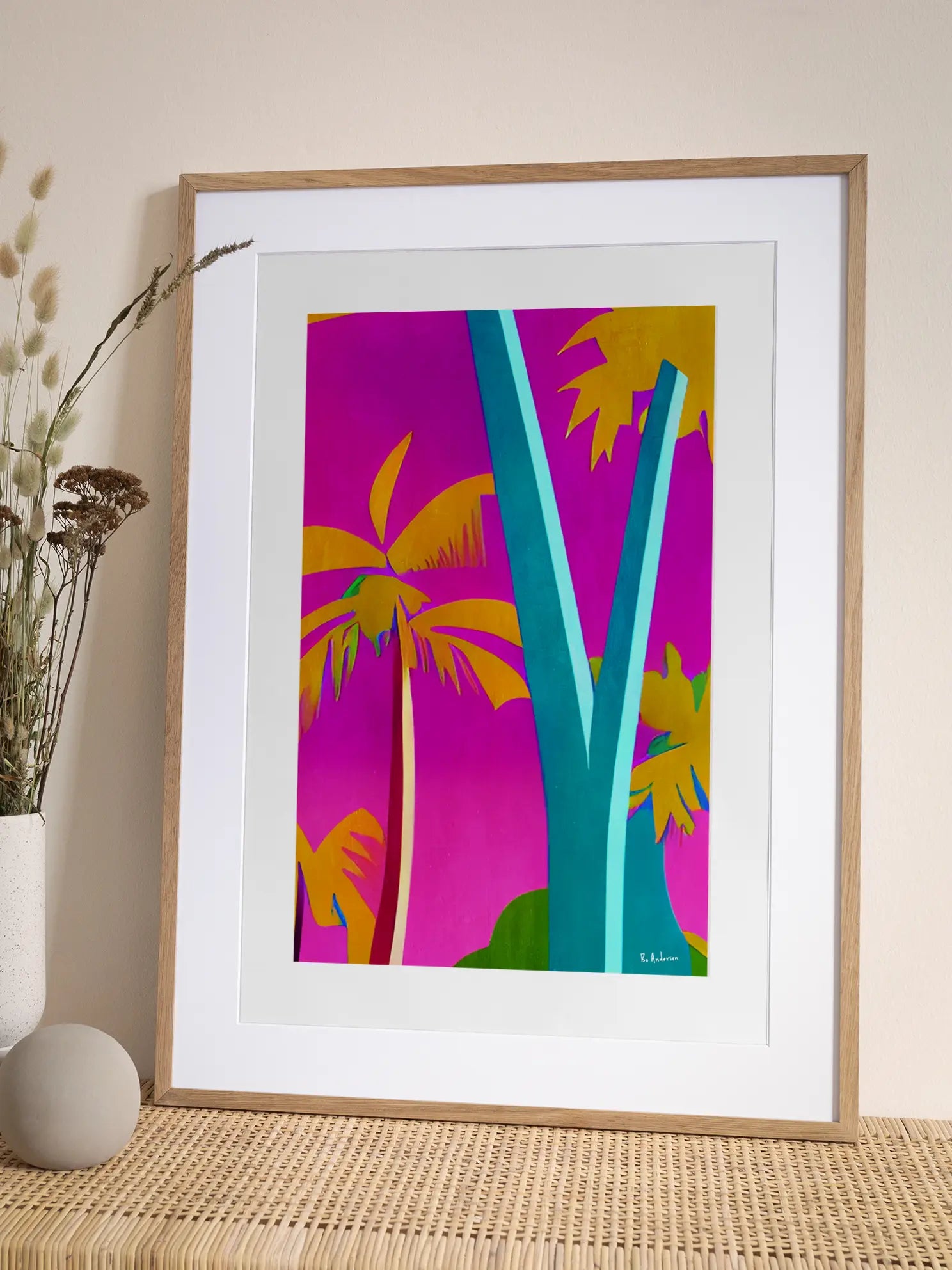 Papercut Palm Trees Poster