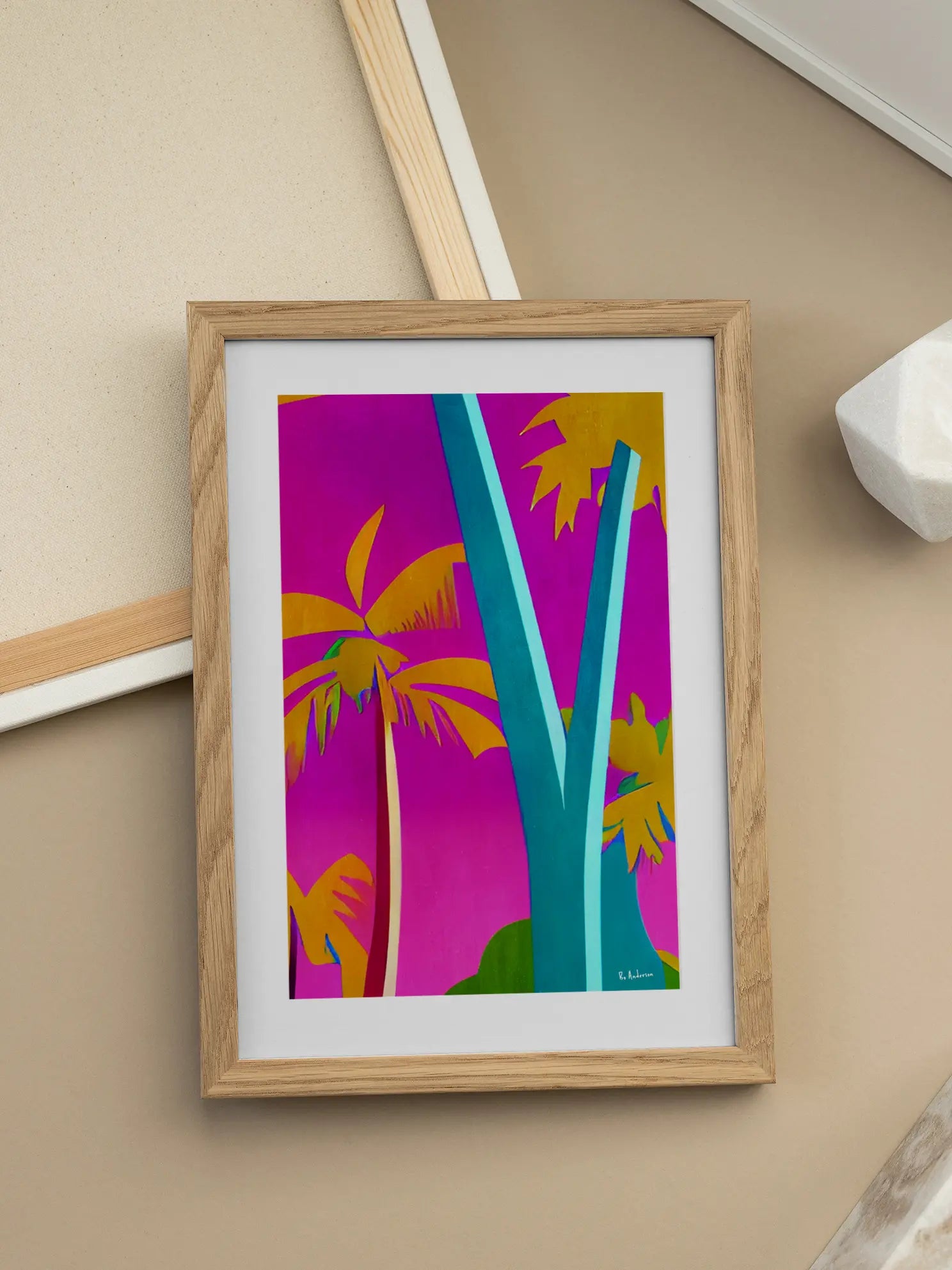 Papercut Palm Trees Poster