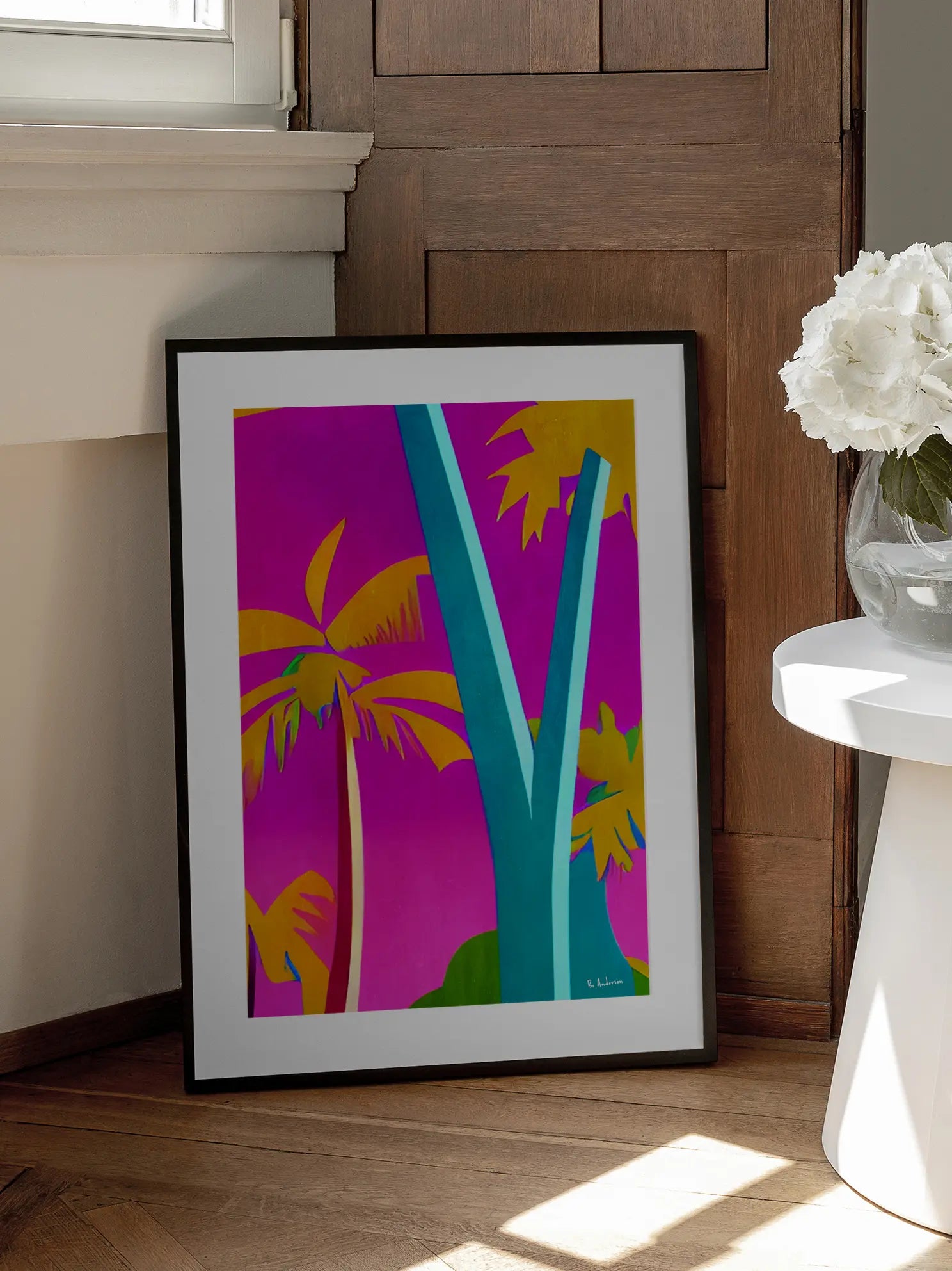 Papercut Palm Trees Poster