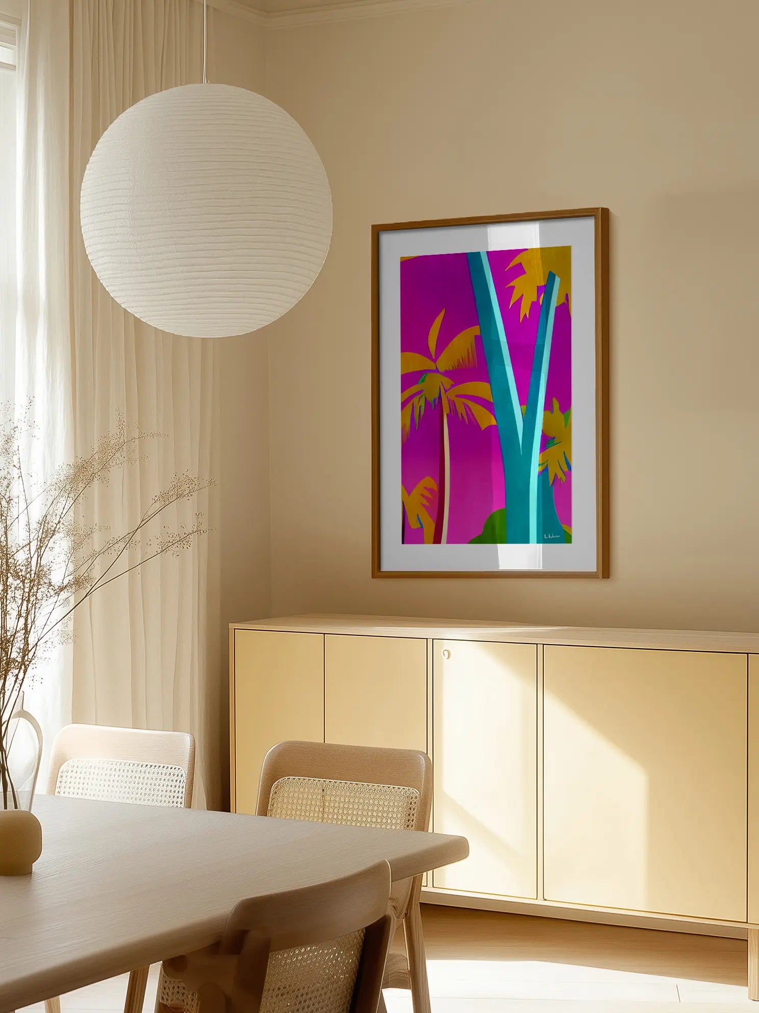 Papercut Palm Trees Poster