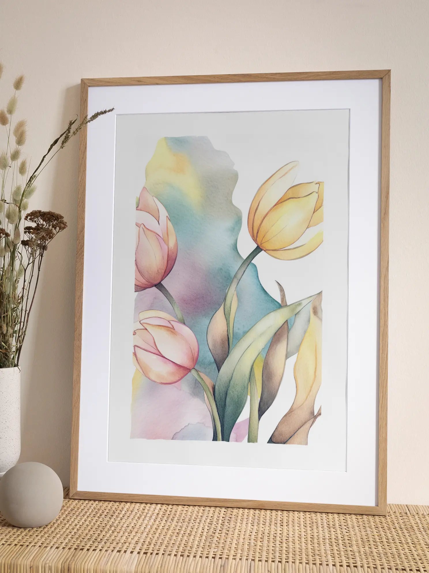Pastel Tulips Poster