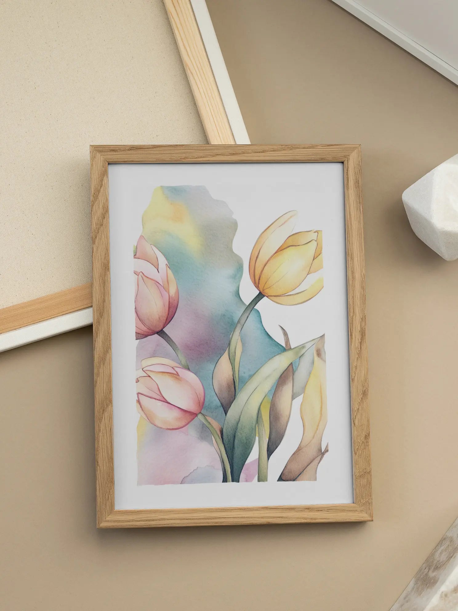 Pastel Tulips Poster