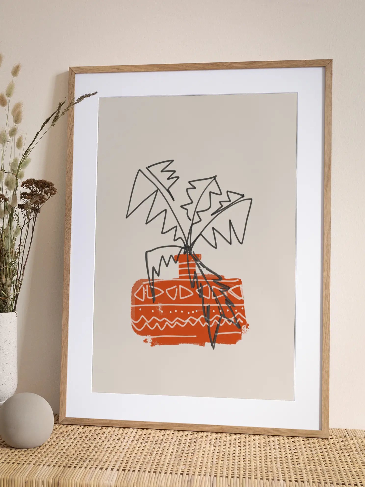 Patterned Pot Plant Poster