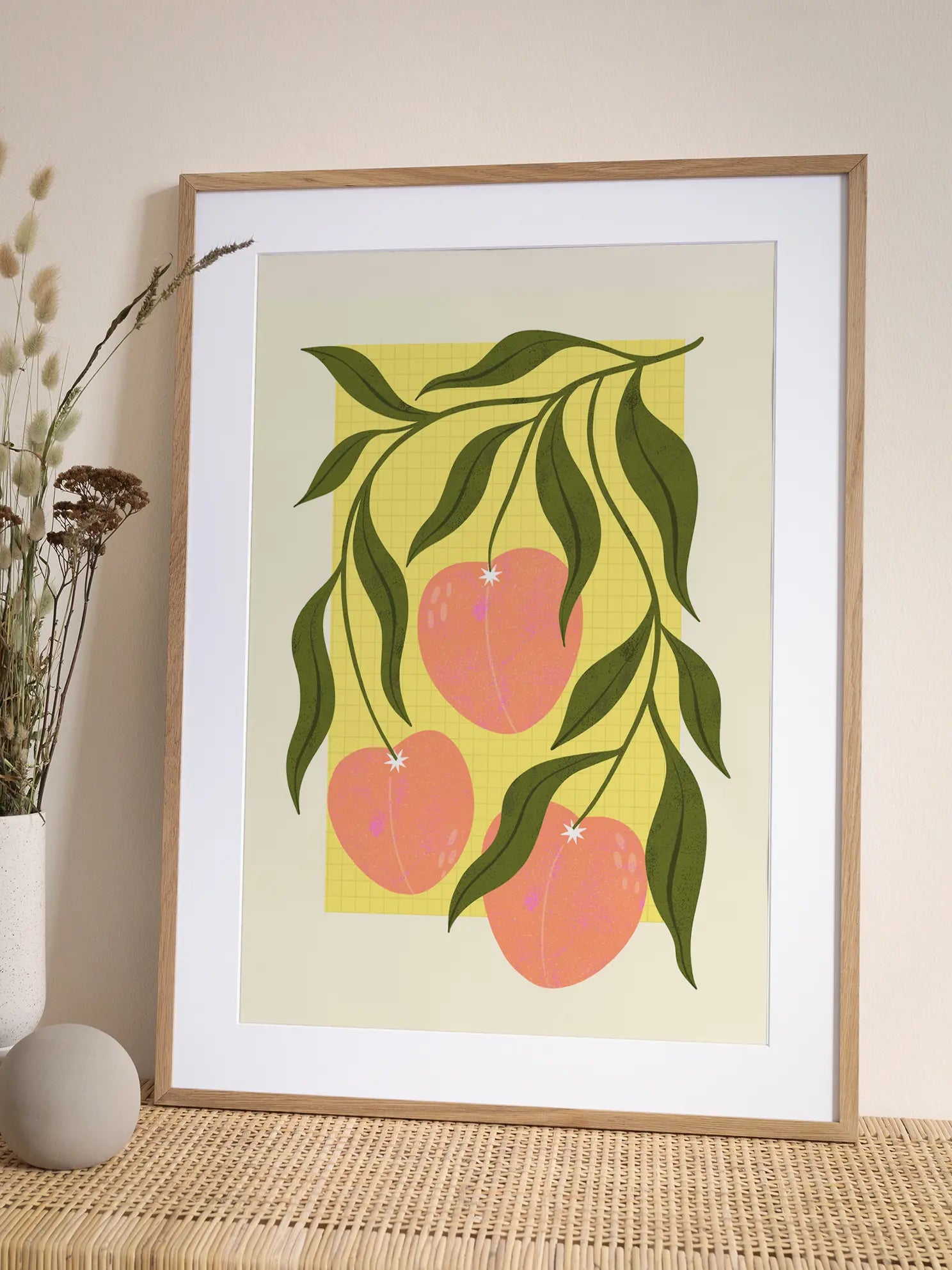 Peach Branches Poster
