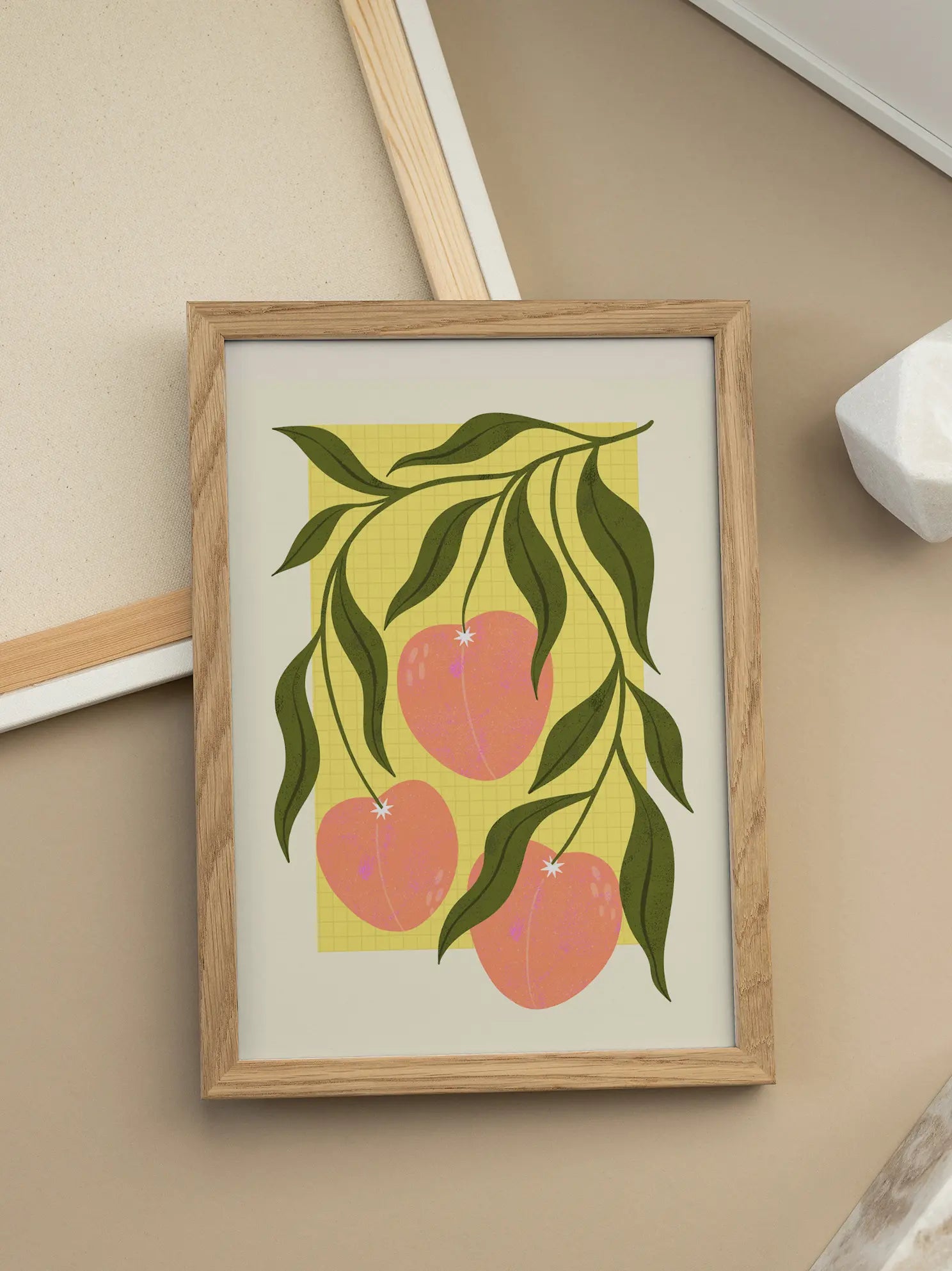 Peach Branches Poster
