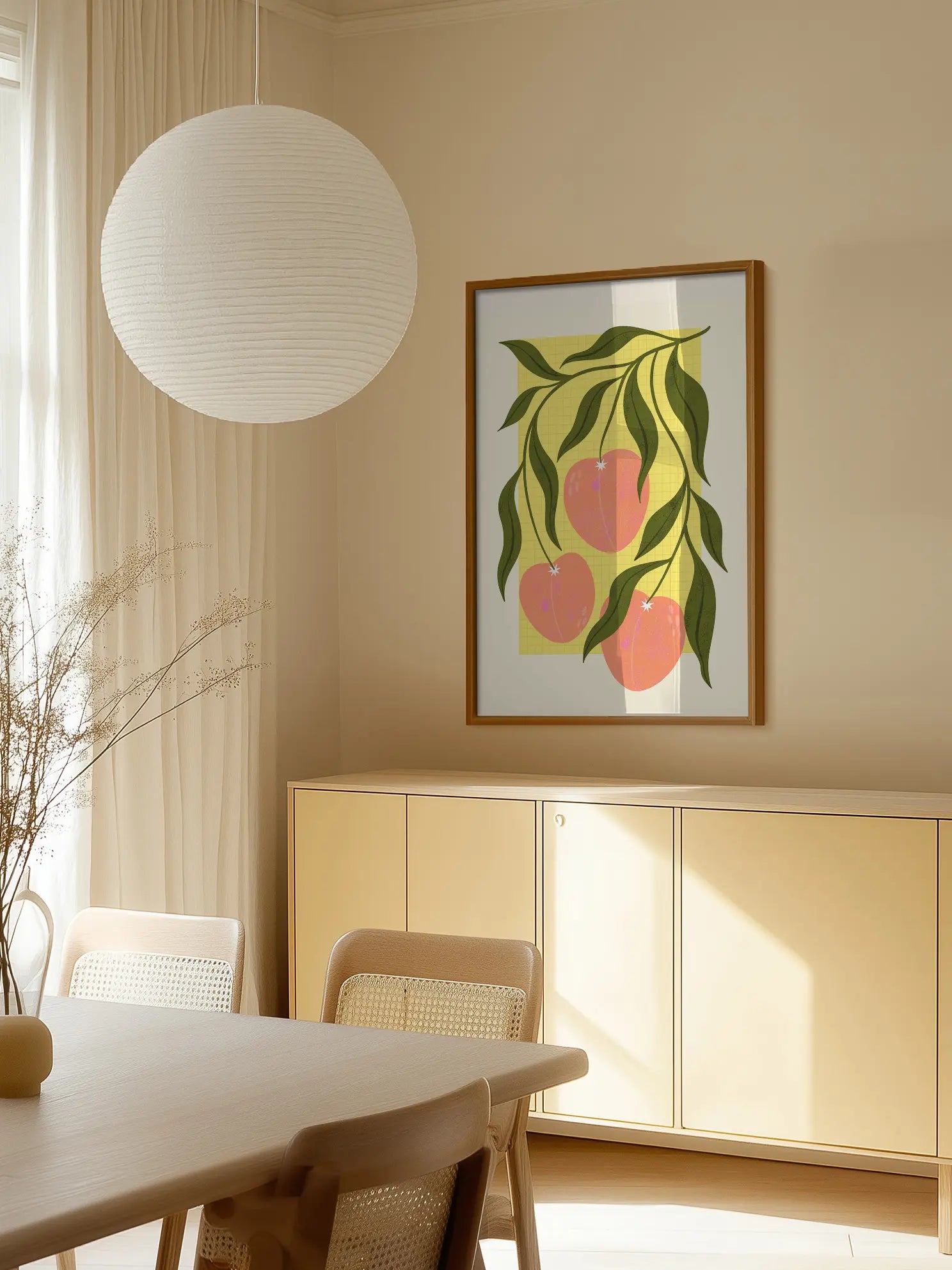 Peach Branches Poster